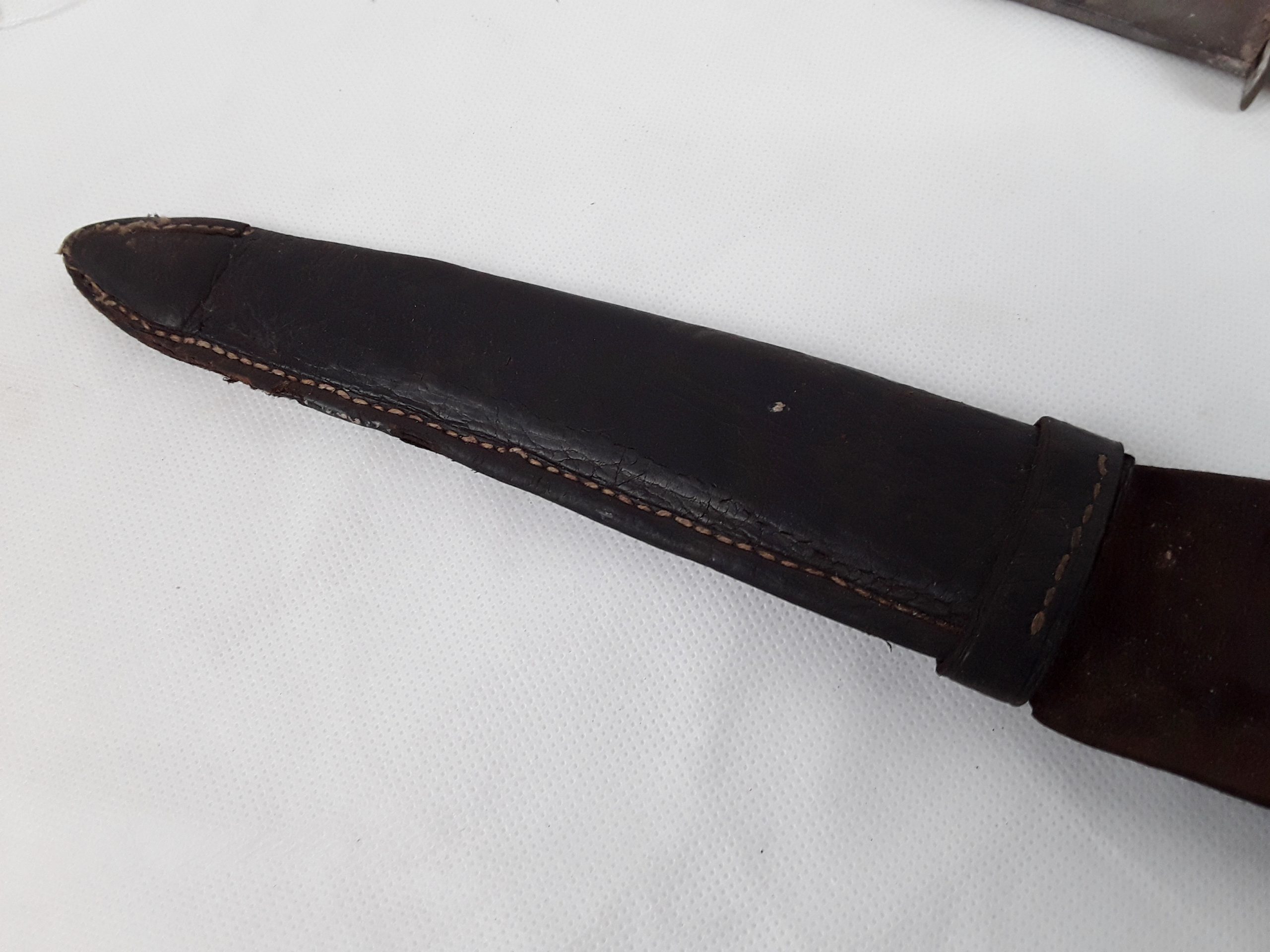 Mid 20th Century Bone Handled Hunting Knife And Leather Scabbard - Image 6