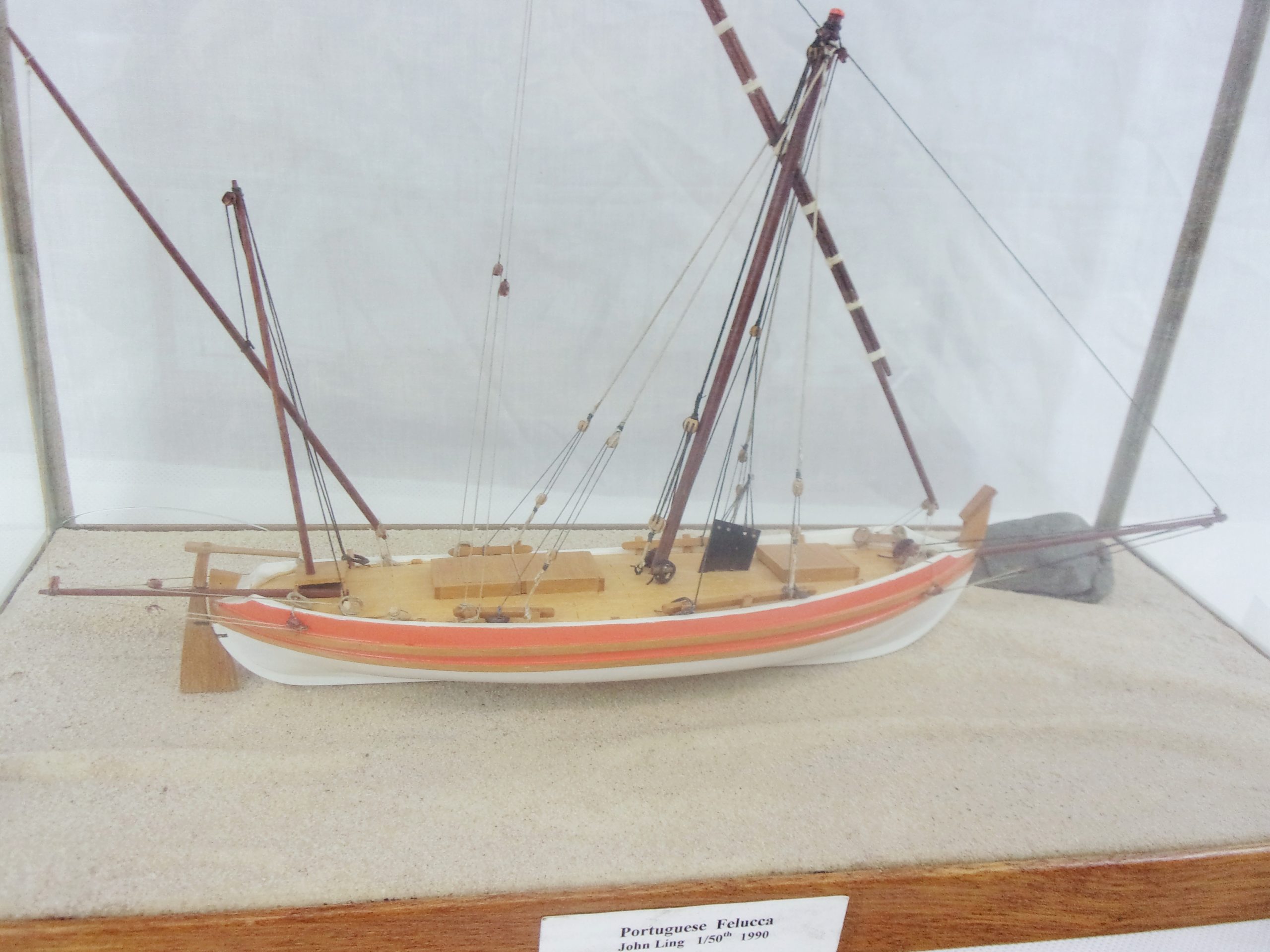 Cased Model Of A Portuguese Felucca In 1/50th Scale - Image 9