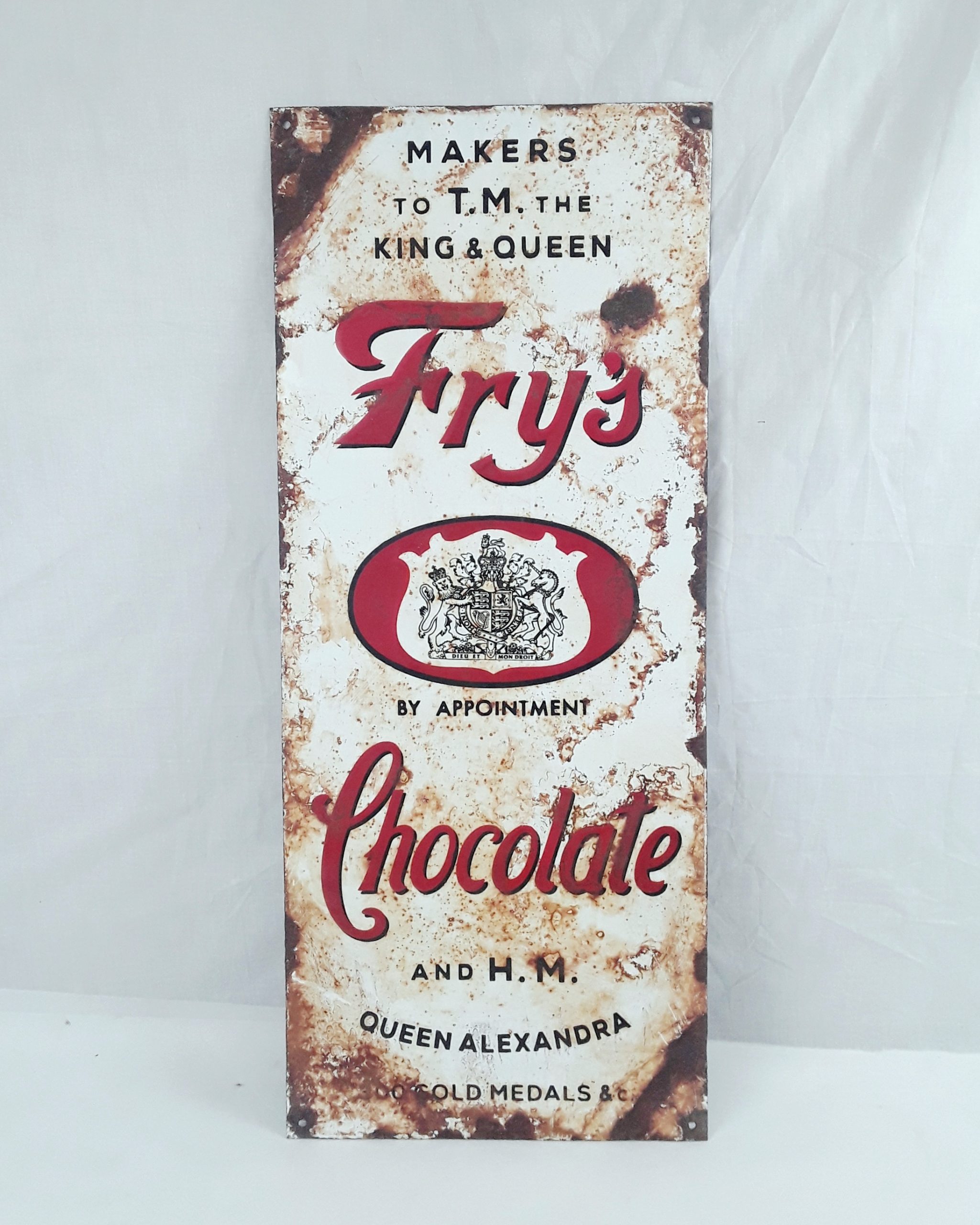 Fry's Chocolate Enamel On Tin Advertising Sign