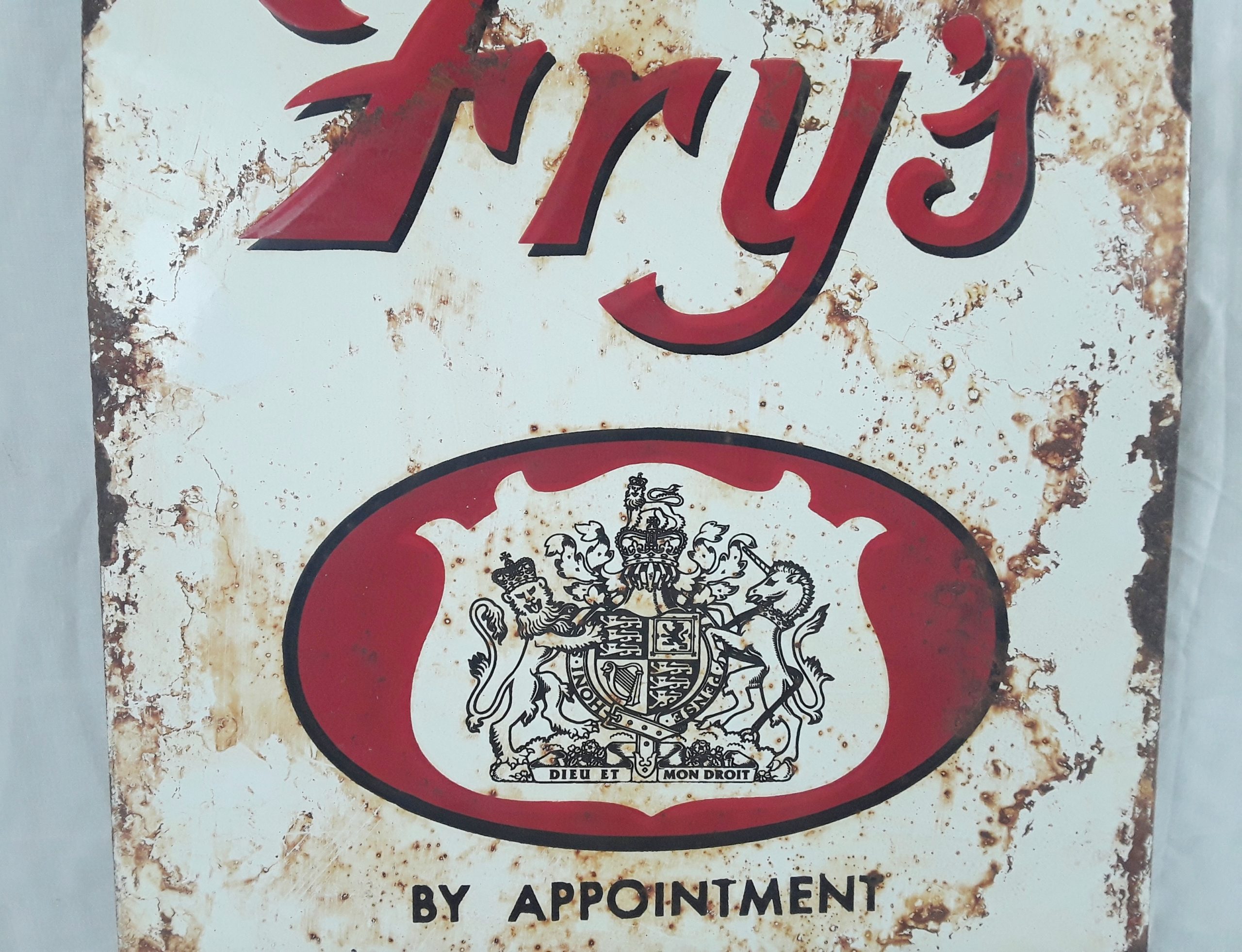 Fry's Chocolate Enamel On Tin Advertising Sign - Image 3