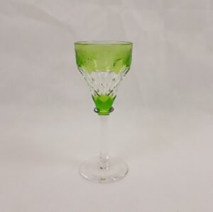 Green Val Saint Lambert Crystal Wine Glass