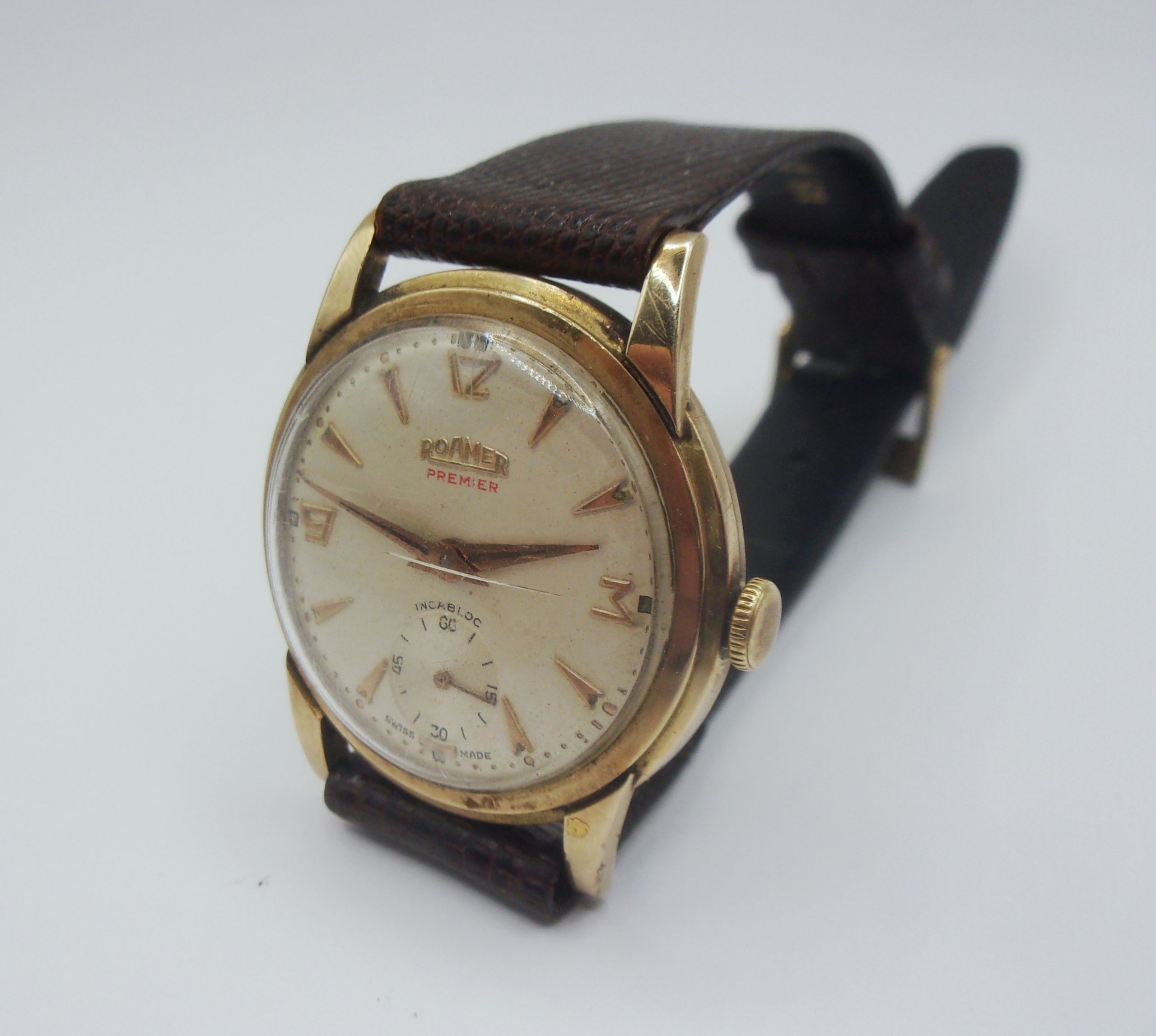 1957 9ct Gold Gents Roamer Premier Wristwatch - Image 13