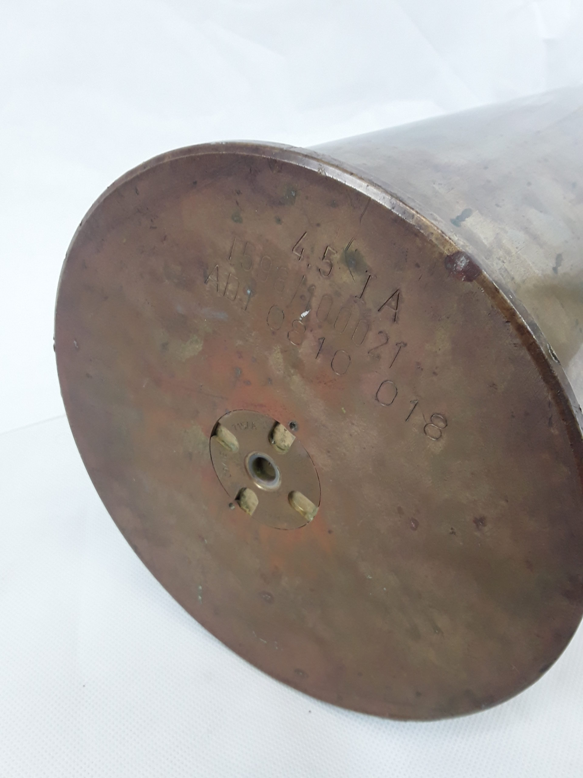 British 4.5 Inch Naval Artillery Brass Shell Case #2 - Image 7