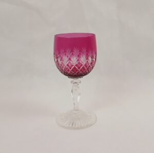 Saint Loius Cranberry Wine Glass