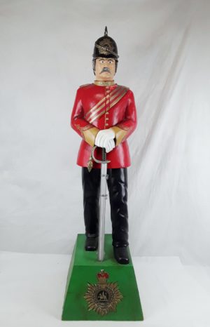 Hand Carved Statue Of A Victorian British Officer - The Buffs