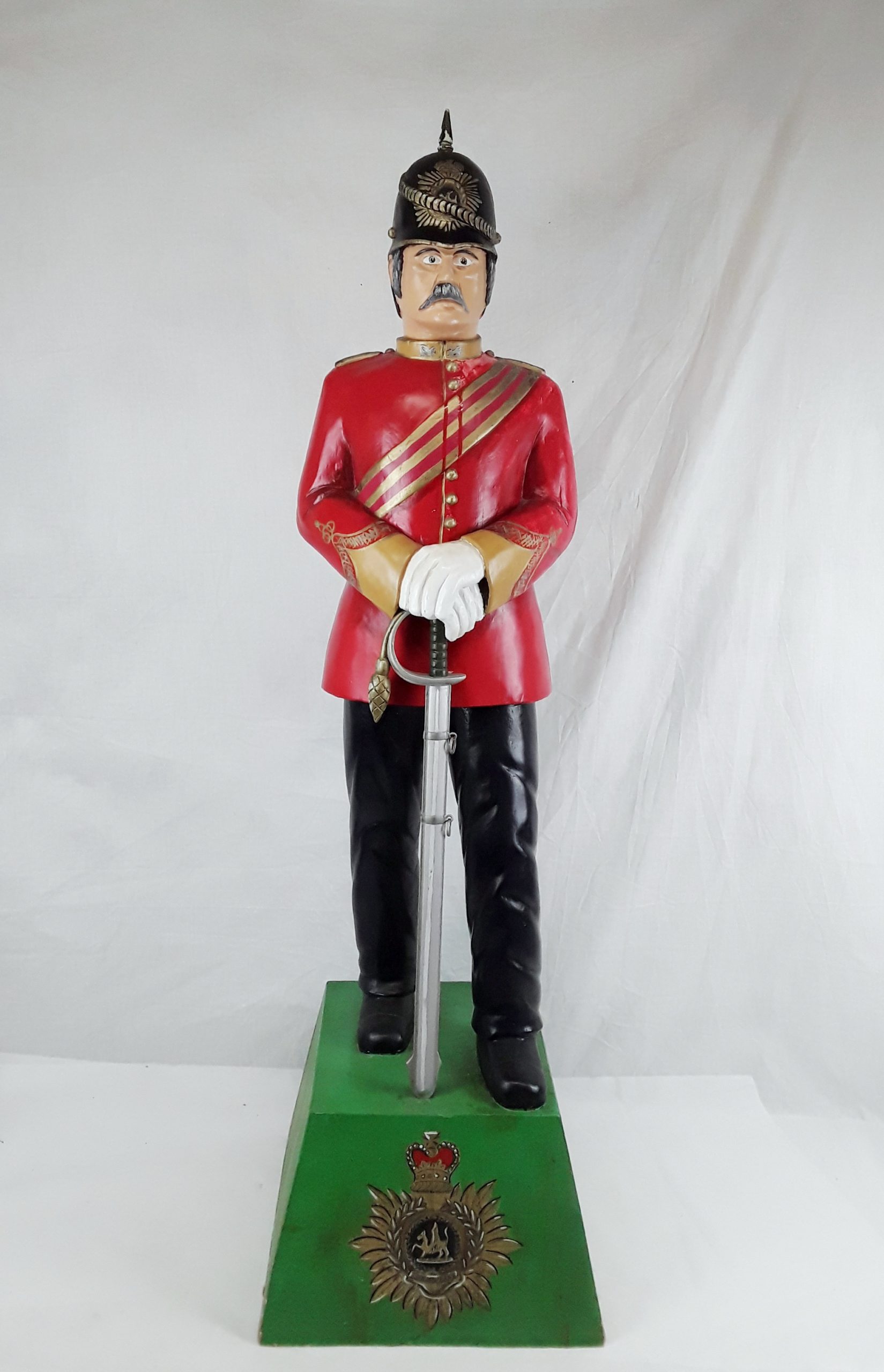 Hand Carved Statue Of A Victorian British Officer - The Buffs