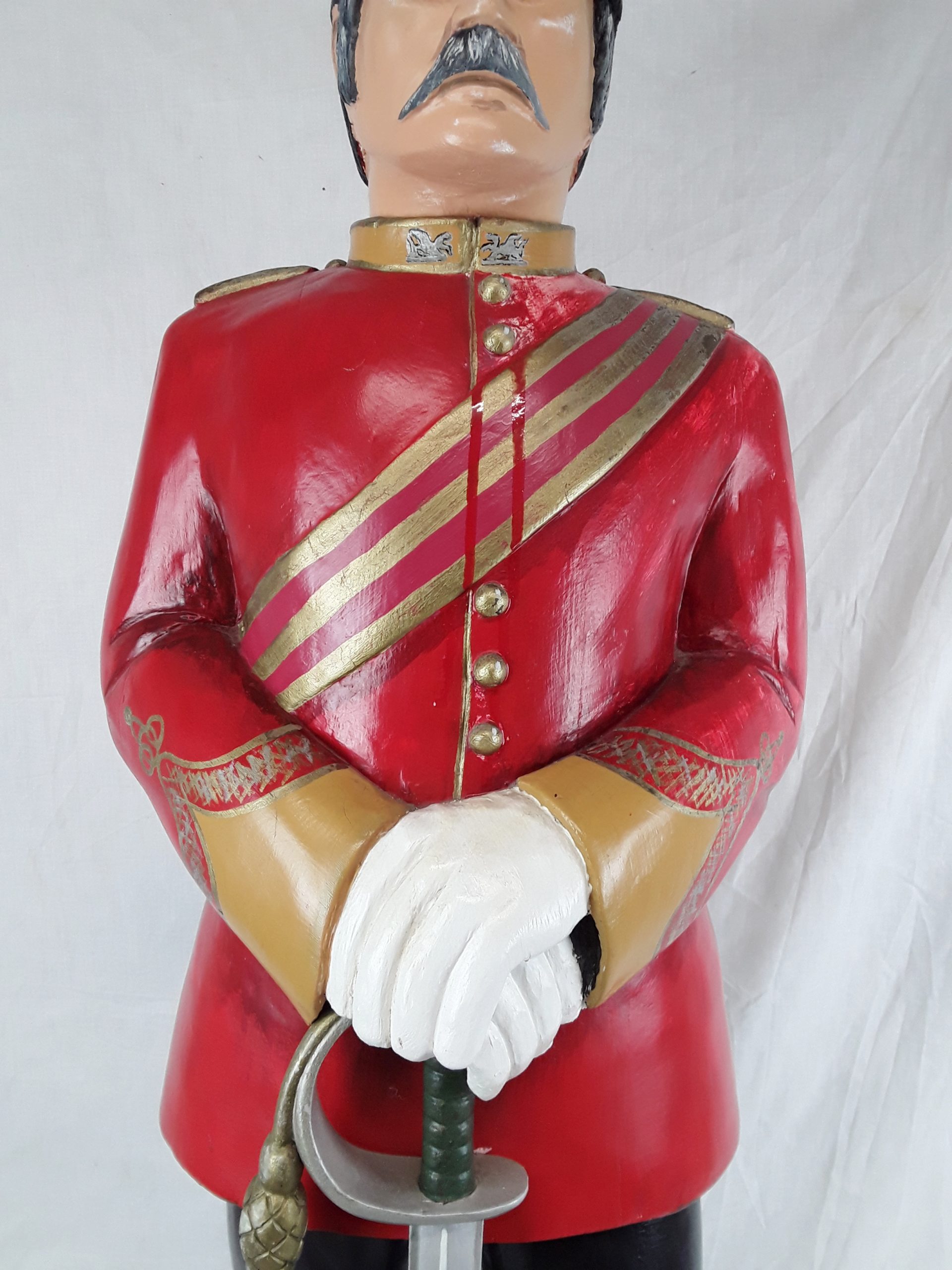 Hand Carved Statue Of A Victorian British Officer - The Buffs - Image 3
