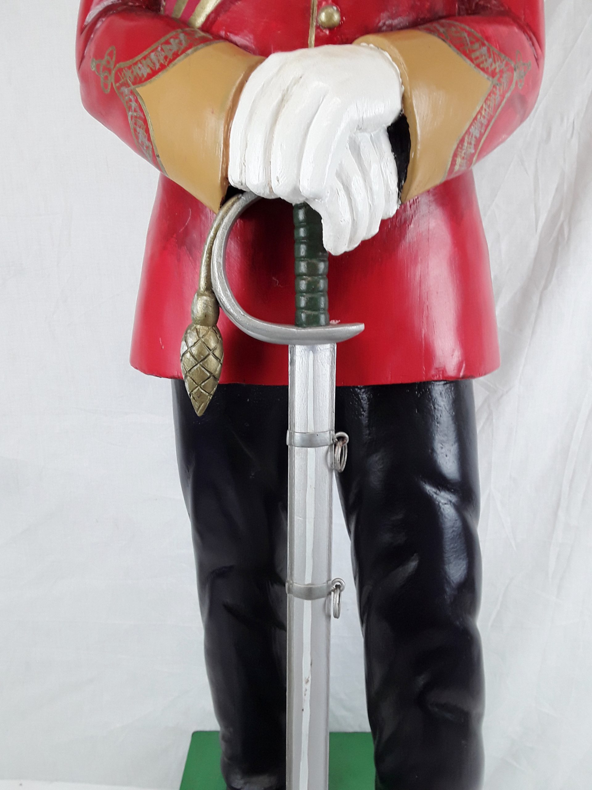 Hand Carved Statue Of A Victorian British Officer - The Buffs - Image 4