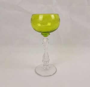 Saint Louis Green Mikado Pattern Wine Glass