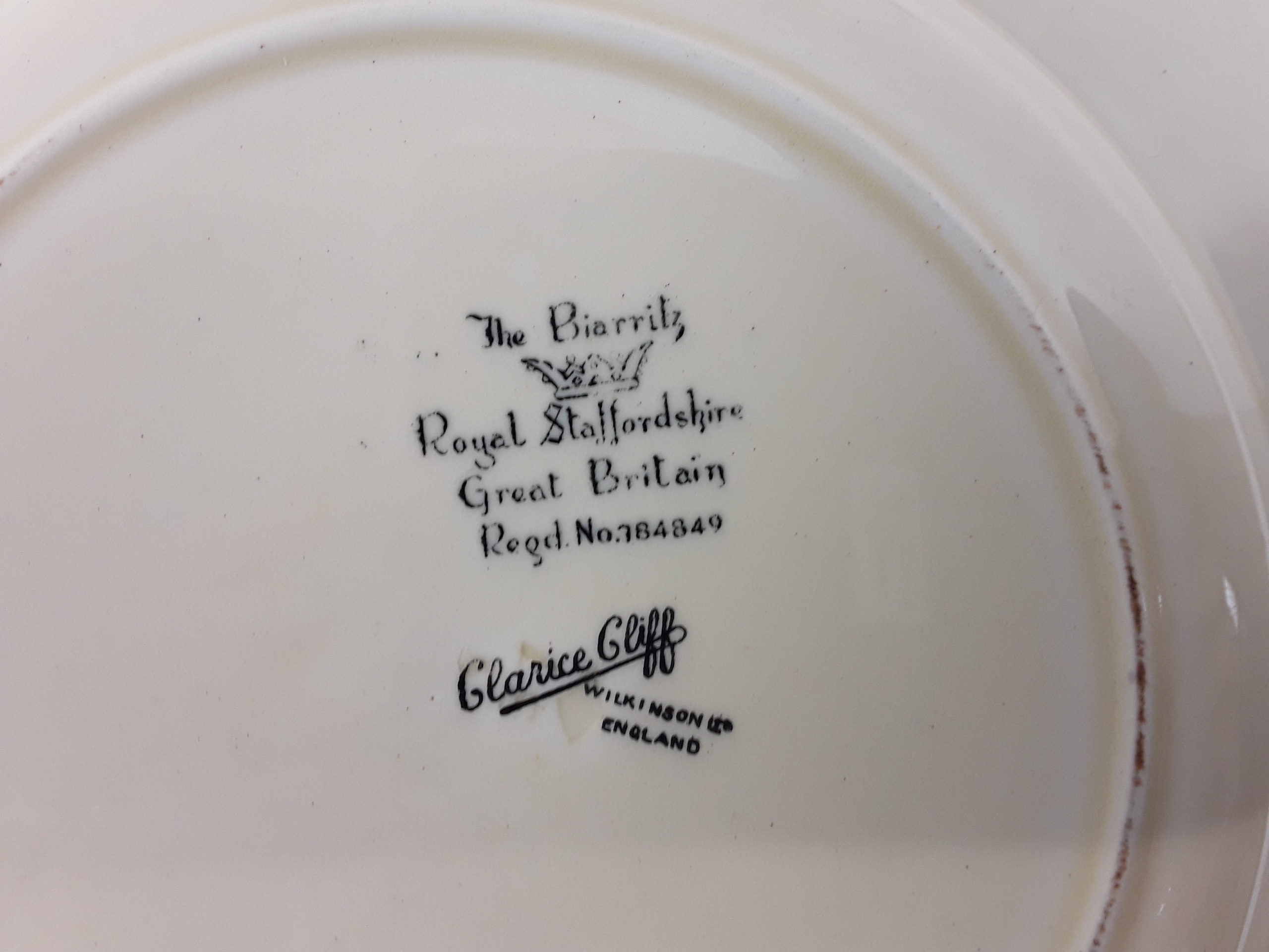 1930’s Clarice Cliff Royal Staffordshire The Biarritz Taormina Pattern Plate* - Image 7