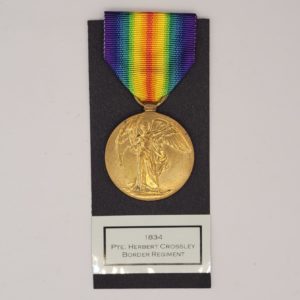 WW1 Victory Medal to 1834 Private Herbert Crossley of the Border Regiment