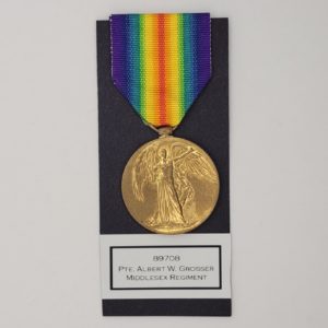 WW1 Victory Medal to 89708 Private Albert W. Grosser of the Middlesex Regiment