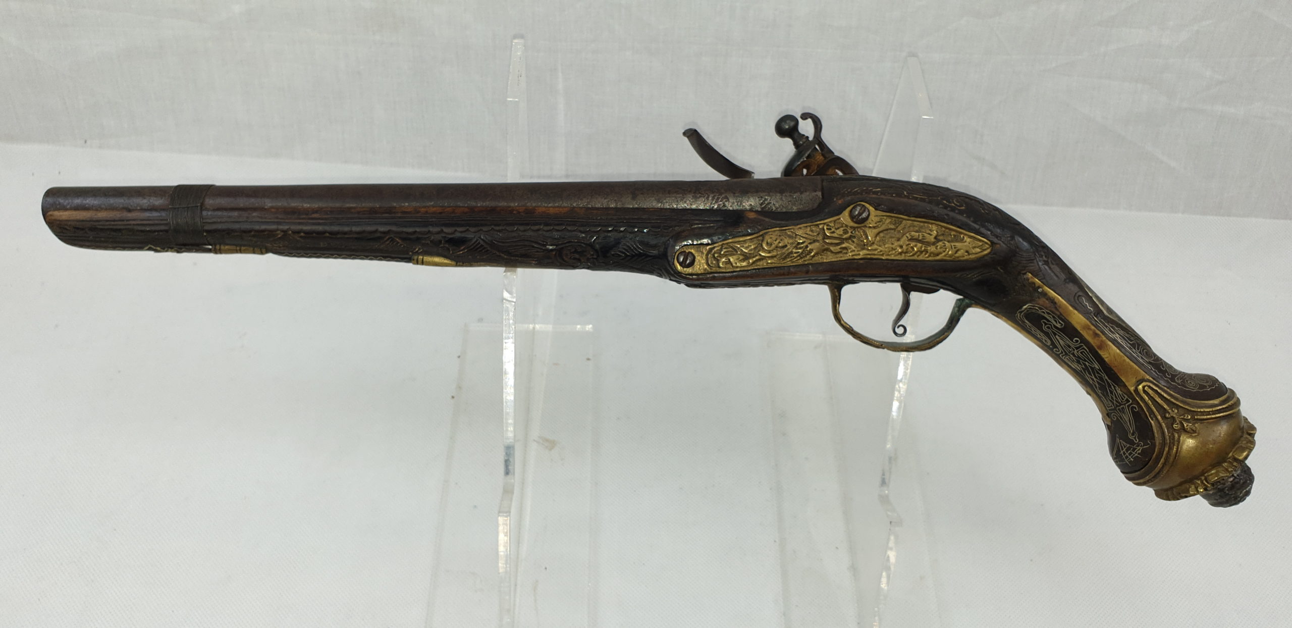 18th Century Oriental Flintlock Pistol - Image 12