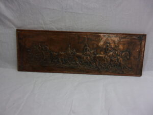 1950's Copper Plaque Of Late 19th Century Horse Artillery