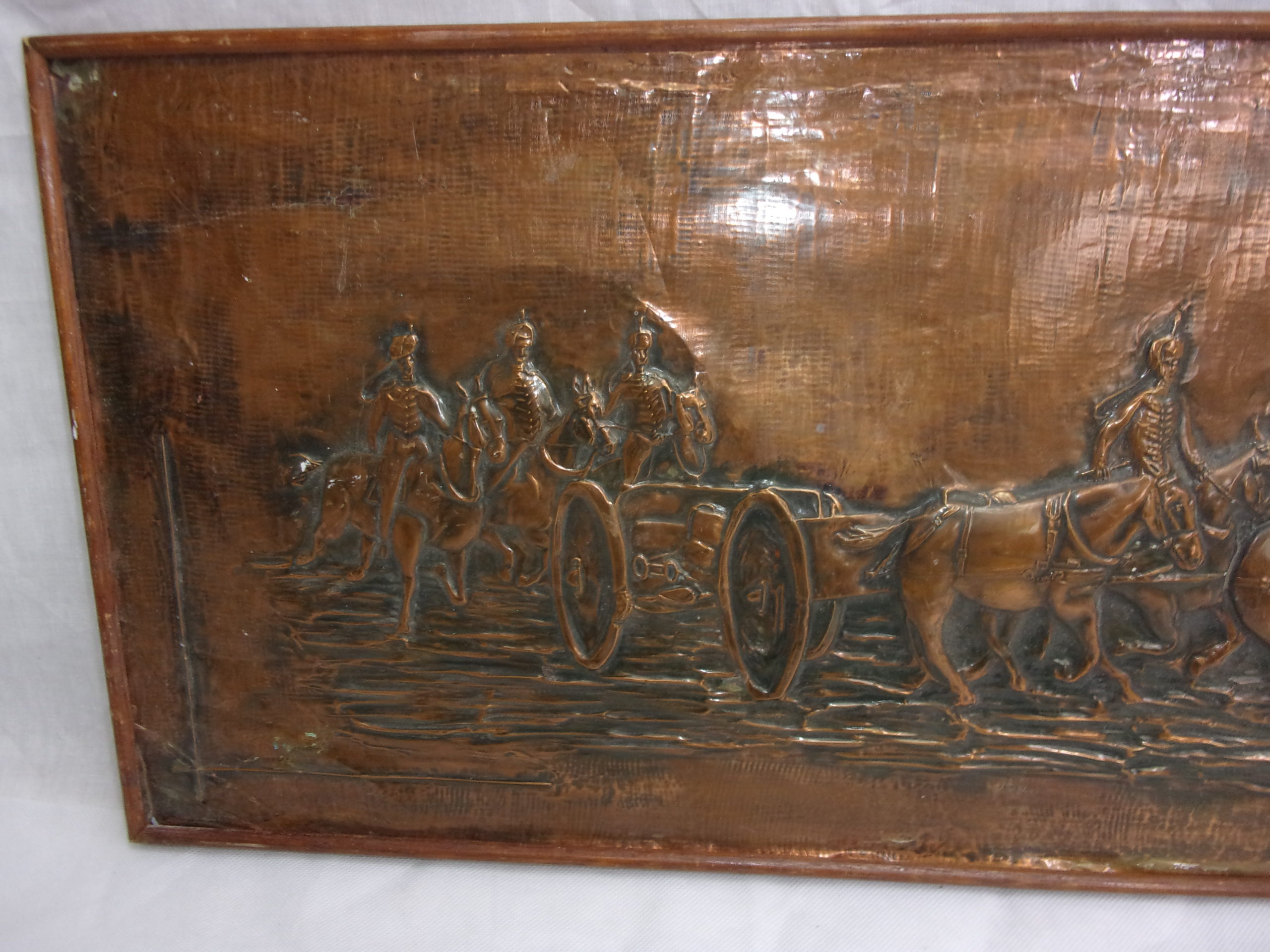 1950's Copper Plaque Of Late 19th Century Horse Artillery - Image 2