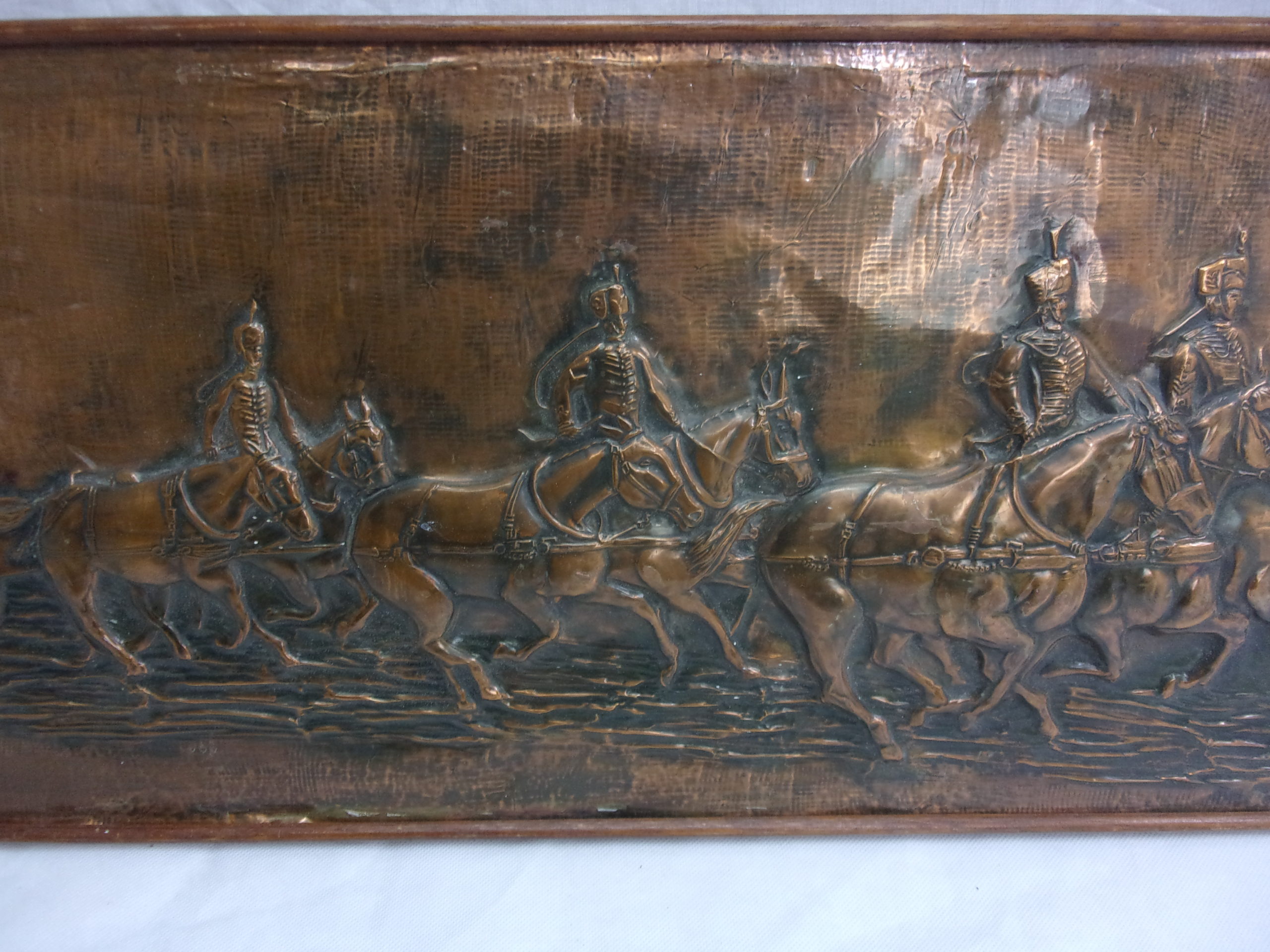 1950's Copper Plaque Of Late 19th Century Horse Artillery - Image 3