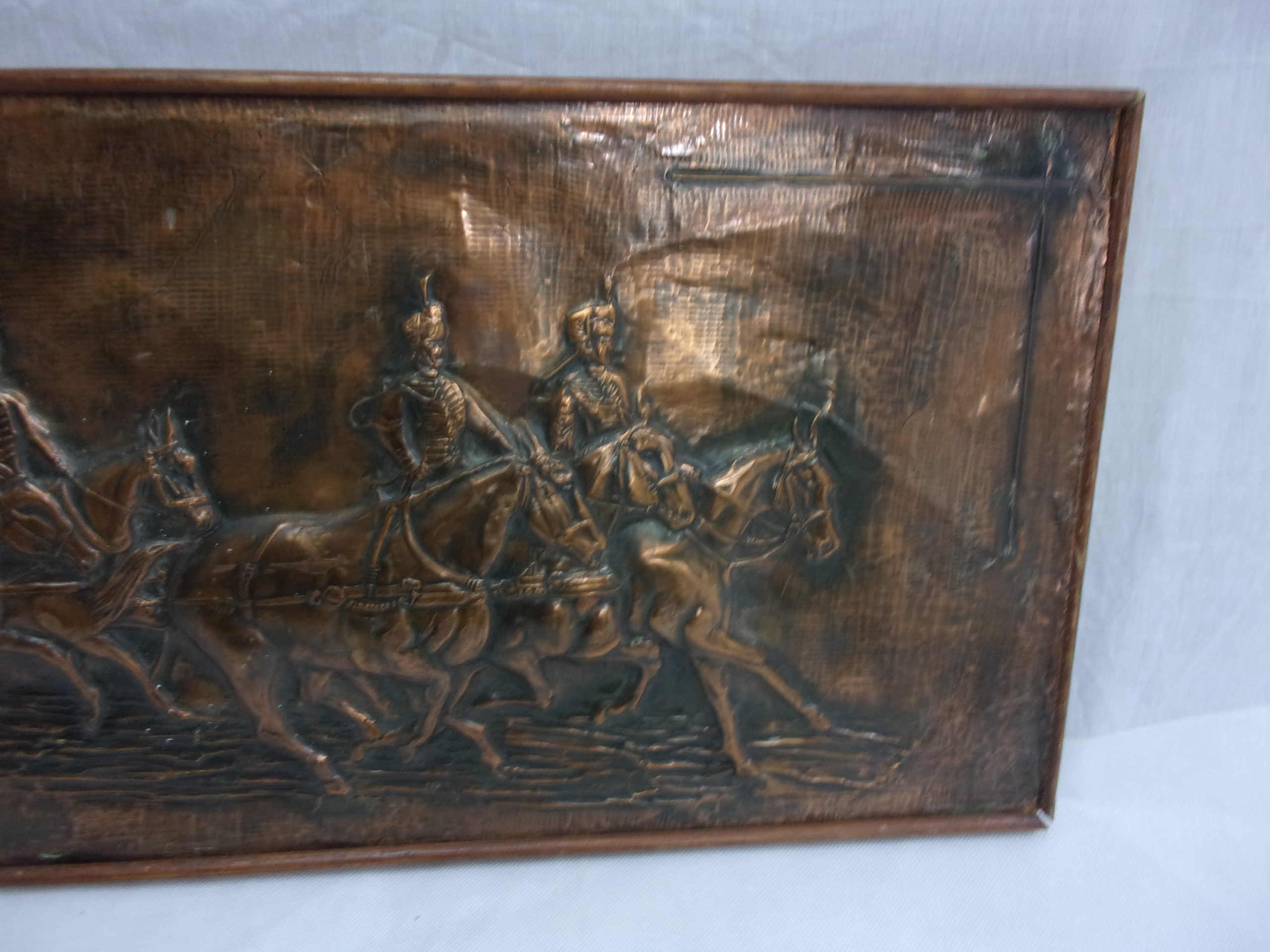 1950's Copper Plaque Of Late 19th Century Horse Artillery - Image 4