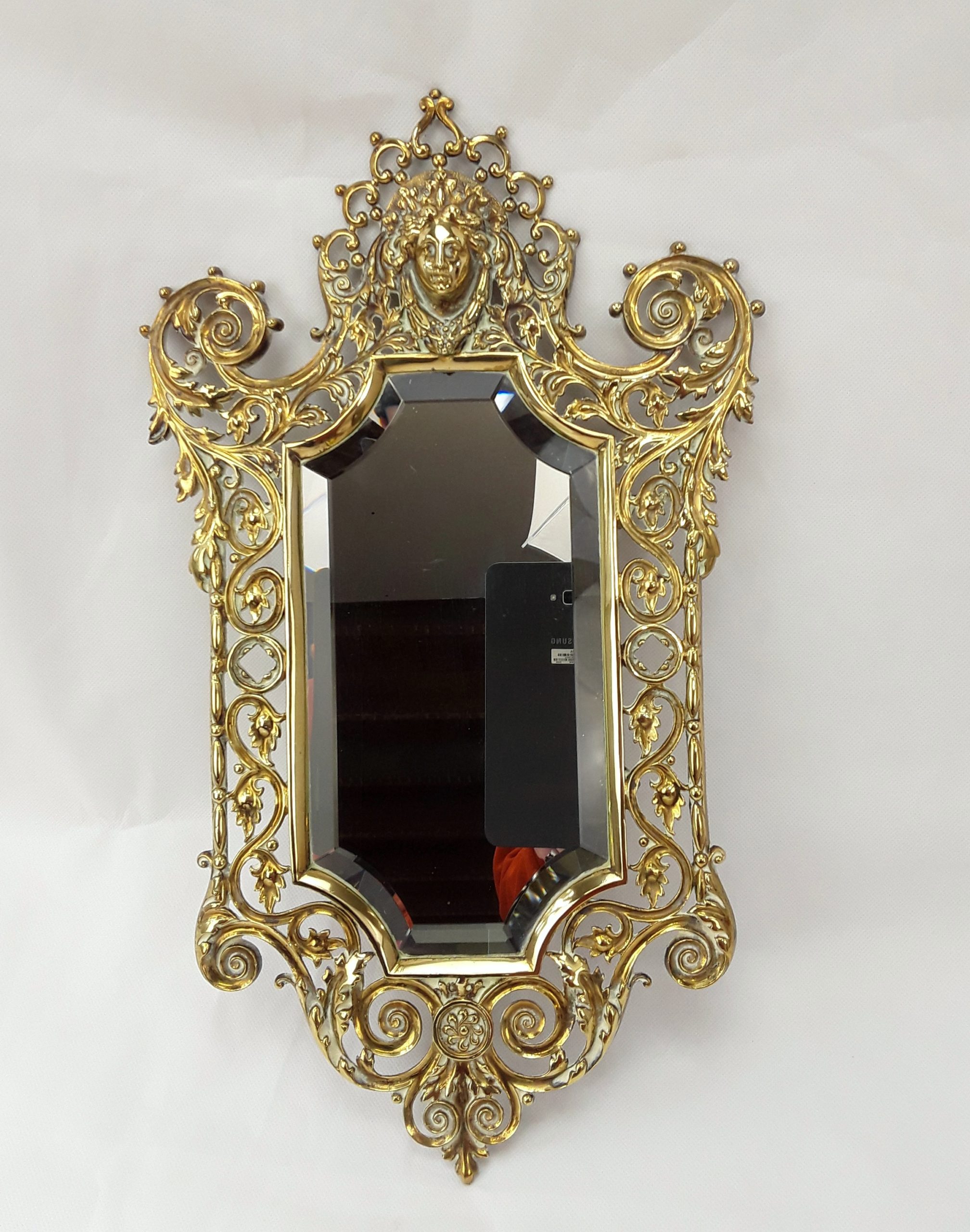 19th Century English Cast Brass Mirror