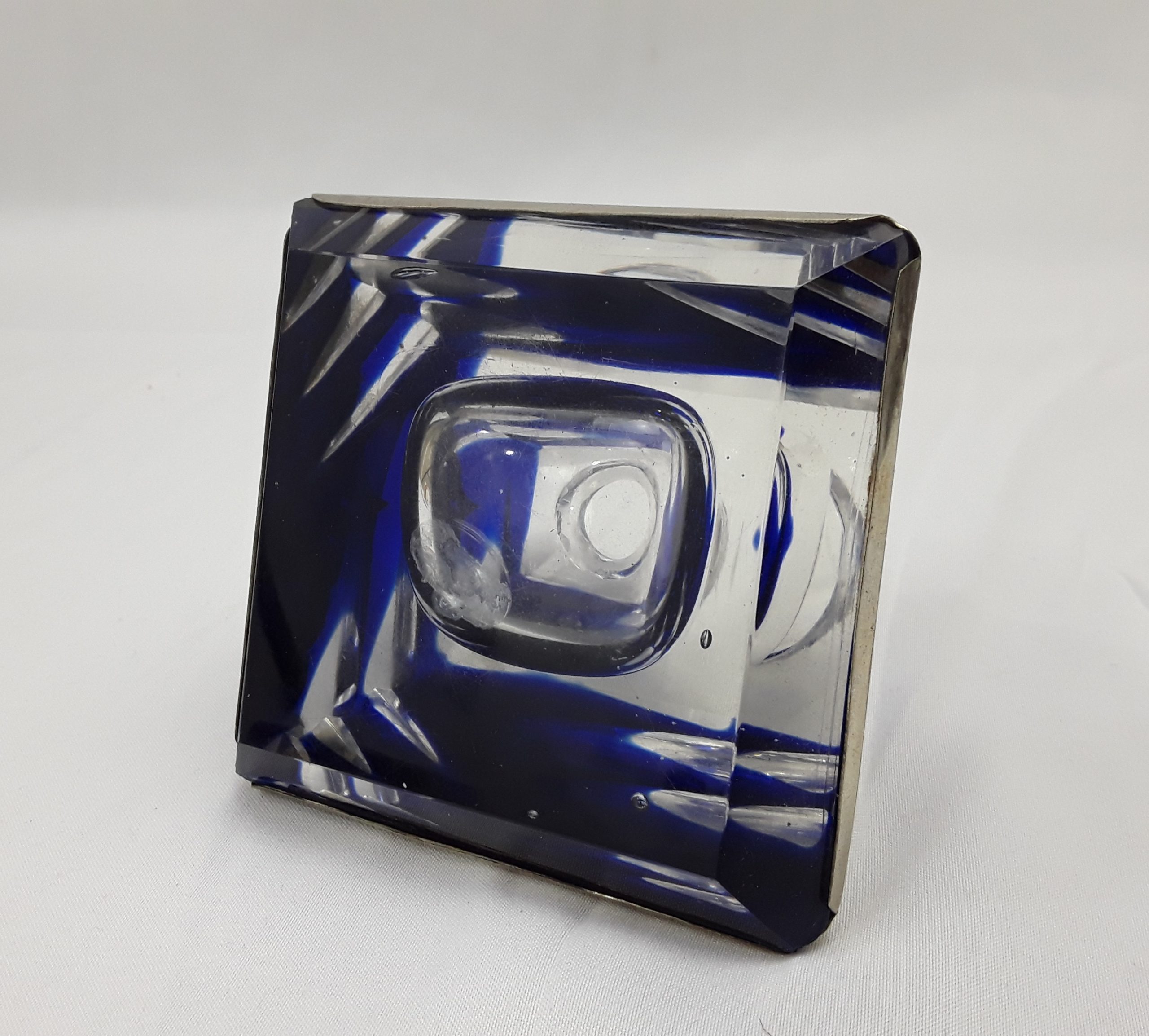 Early 20th Century Persian Blue Glass And White Metal Inkwell - Image 5