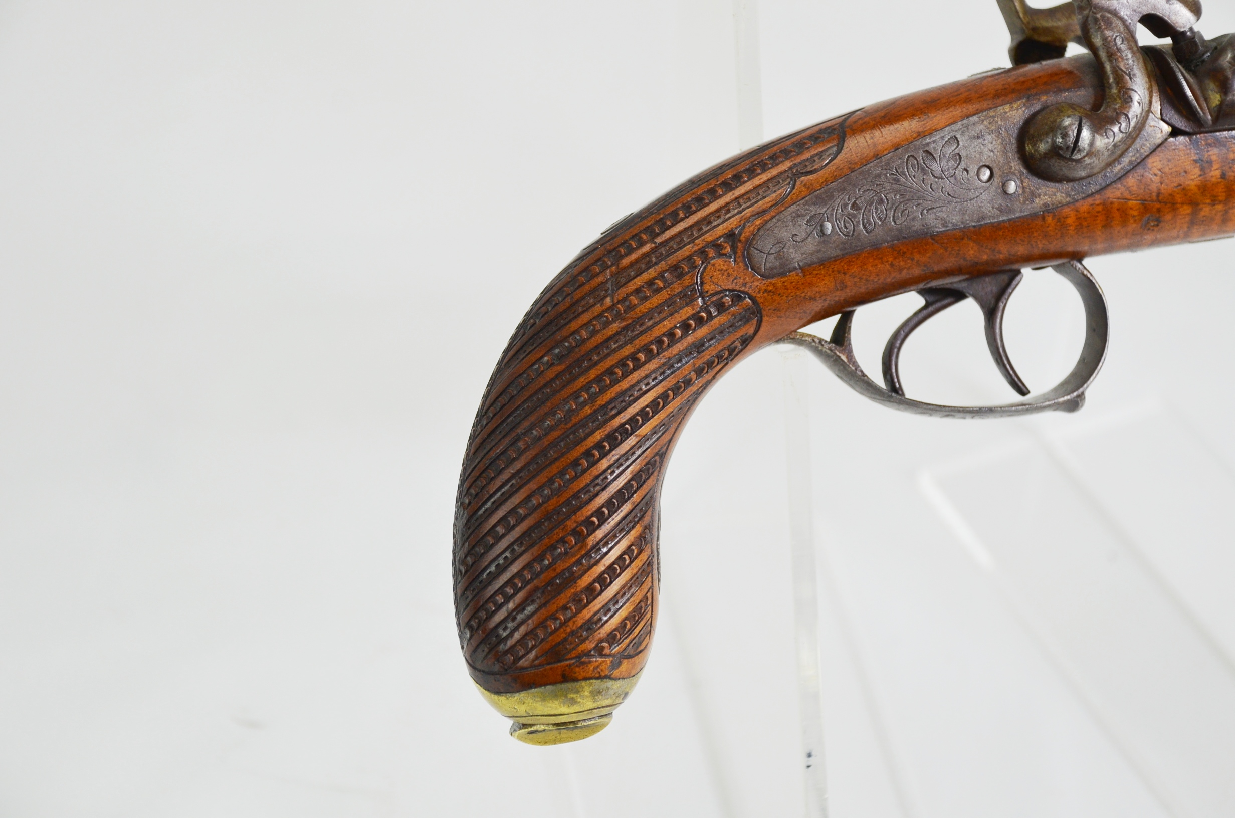 Original 19th Century Belgian Double-Barrel Percussion Pistol - Image 9
