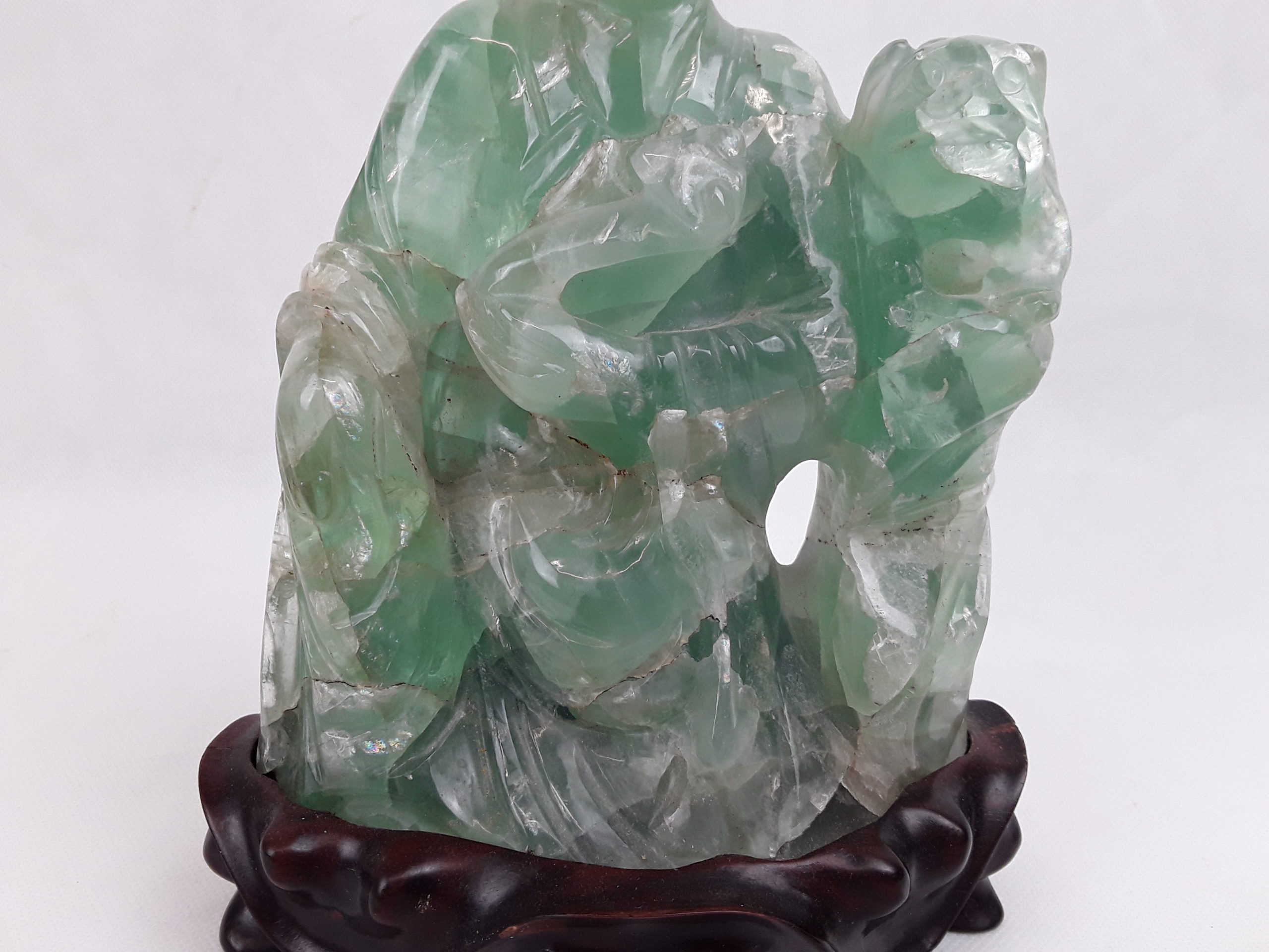 19th Century Chinese Qing Dynasty Fluorite Figure of Guanyin - Image 10
