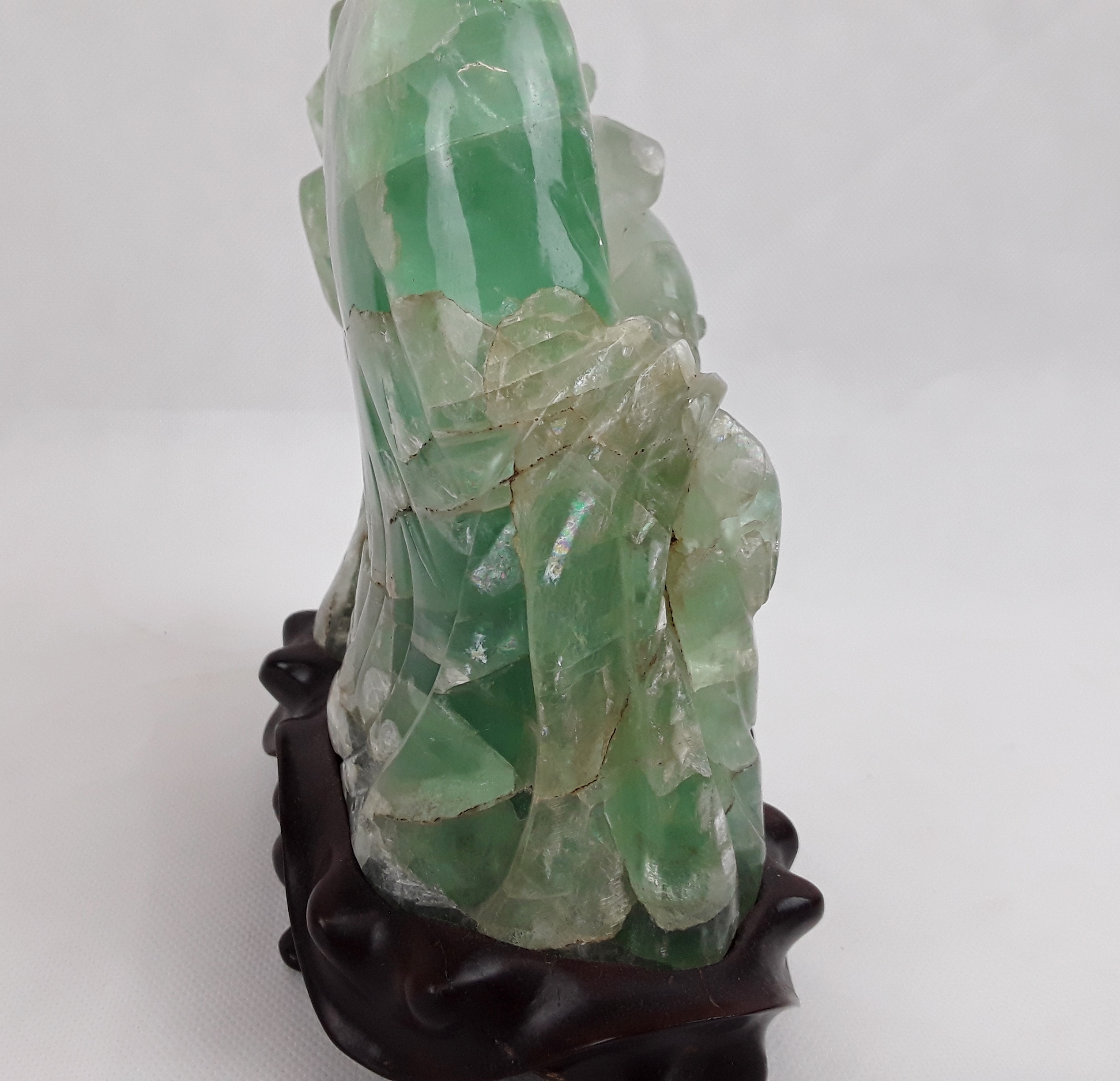19th Century Chinese Qing Dynasty Fluorite Figure of Guanyin - Image 7