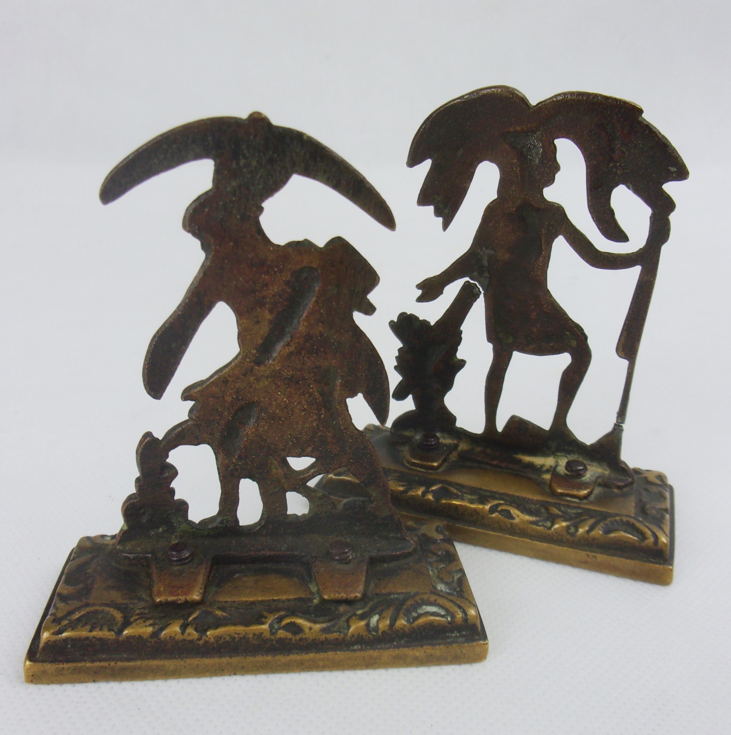 Pair of Victorian Brass Robinson Crusoe Mantle Figures - Image 2