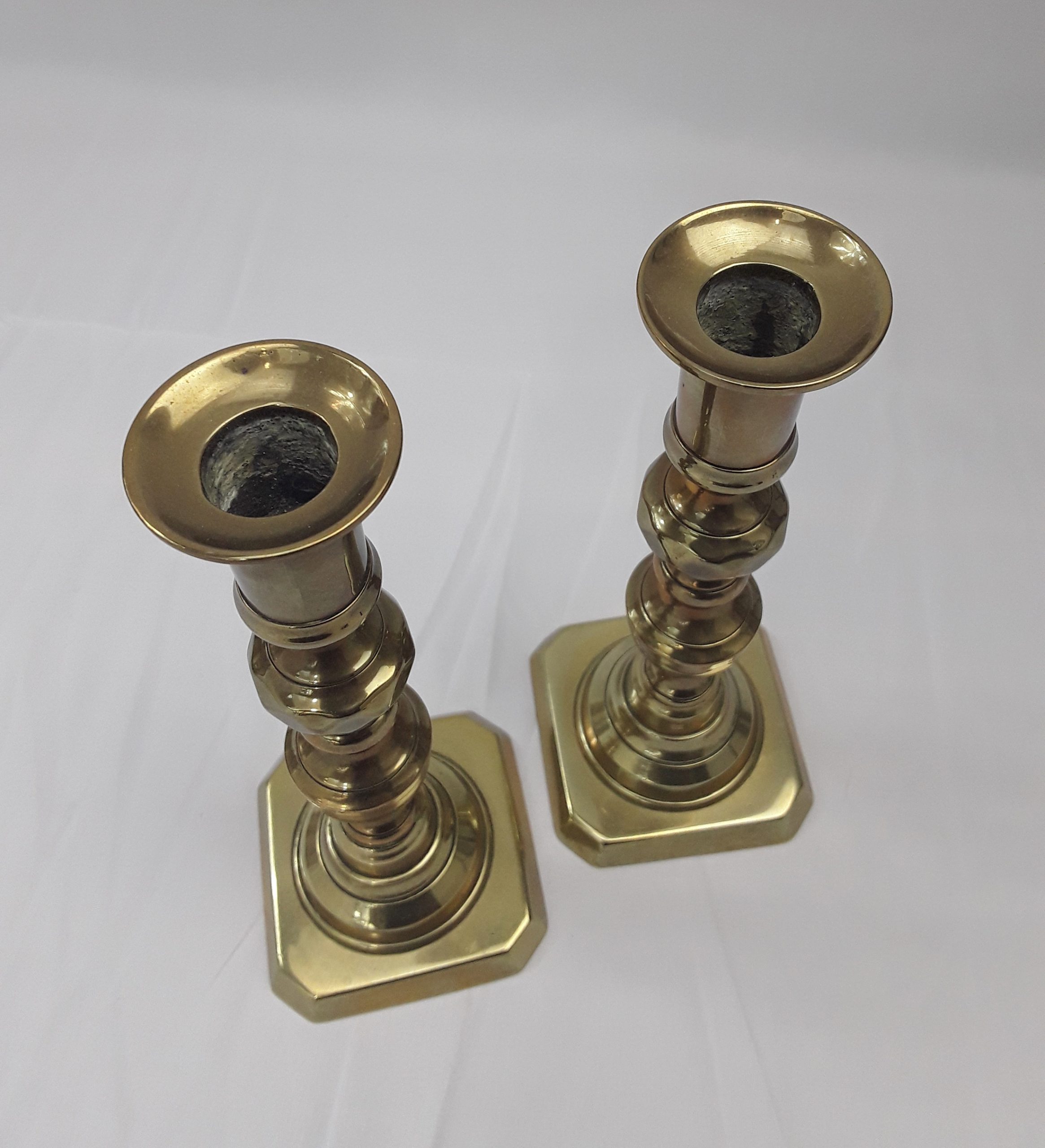 Pair of 19th Century Brass Ejector Candlesticks - Image 2