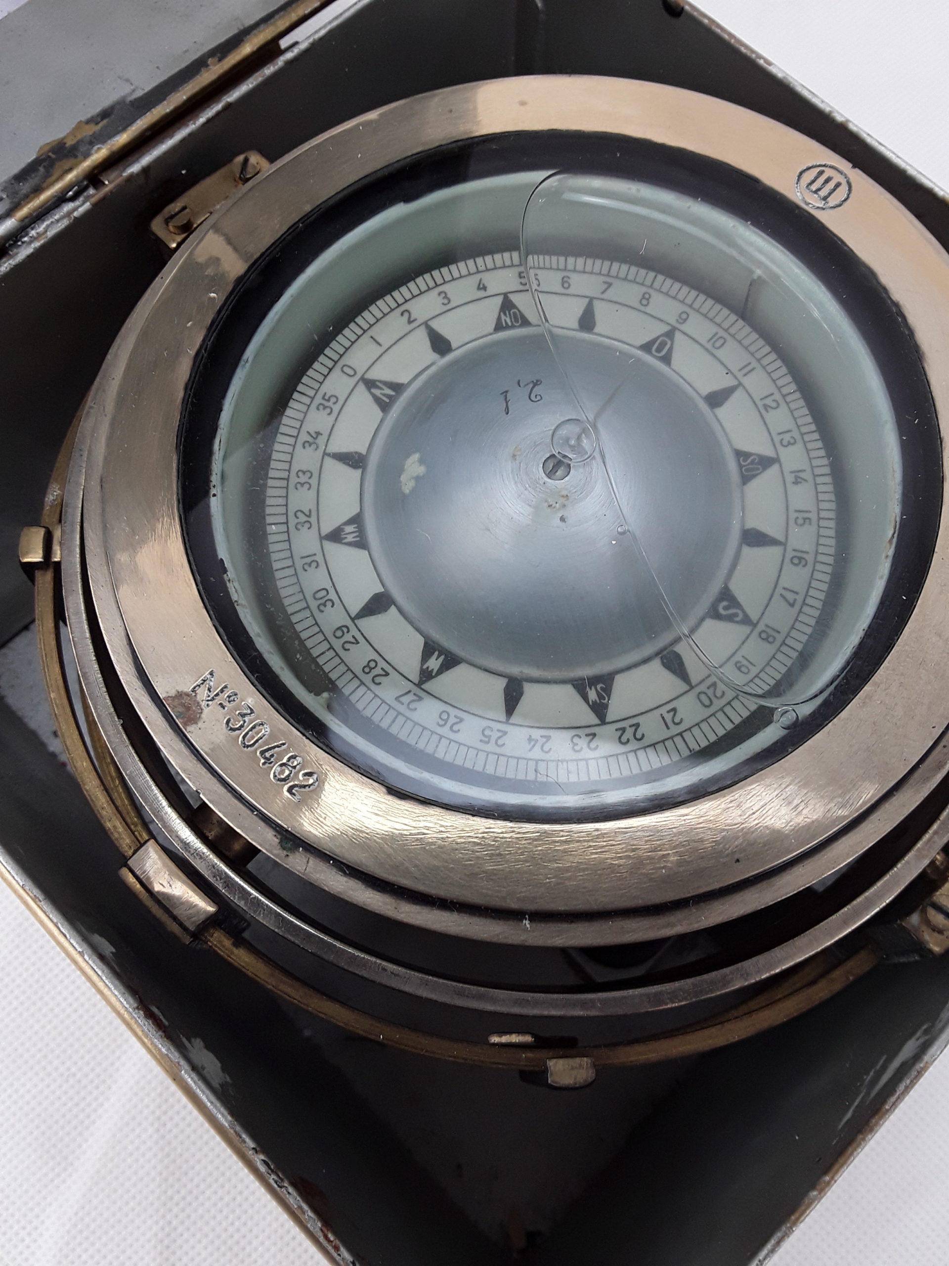 Mid 20th Century Brass Ships Binacle Compass - Image 6