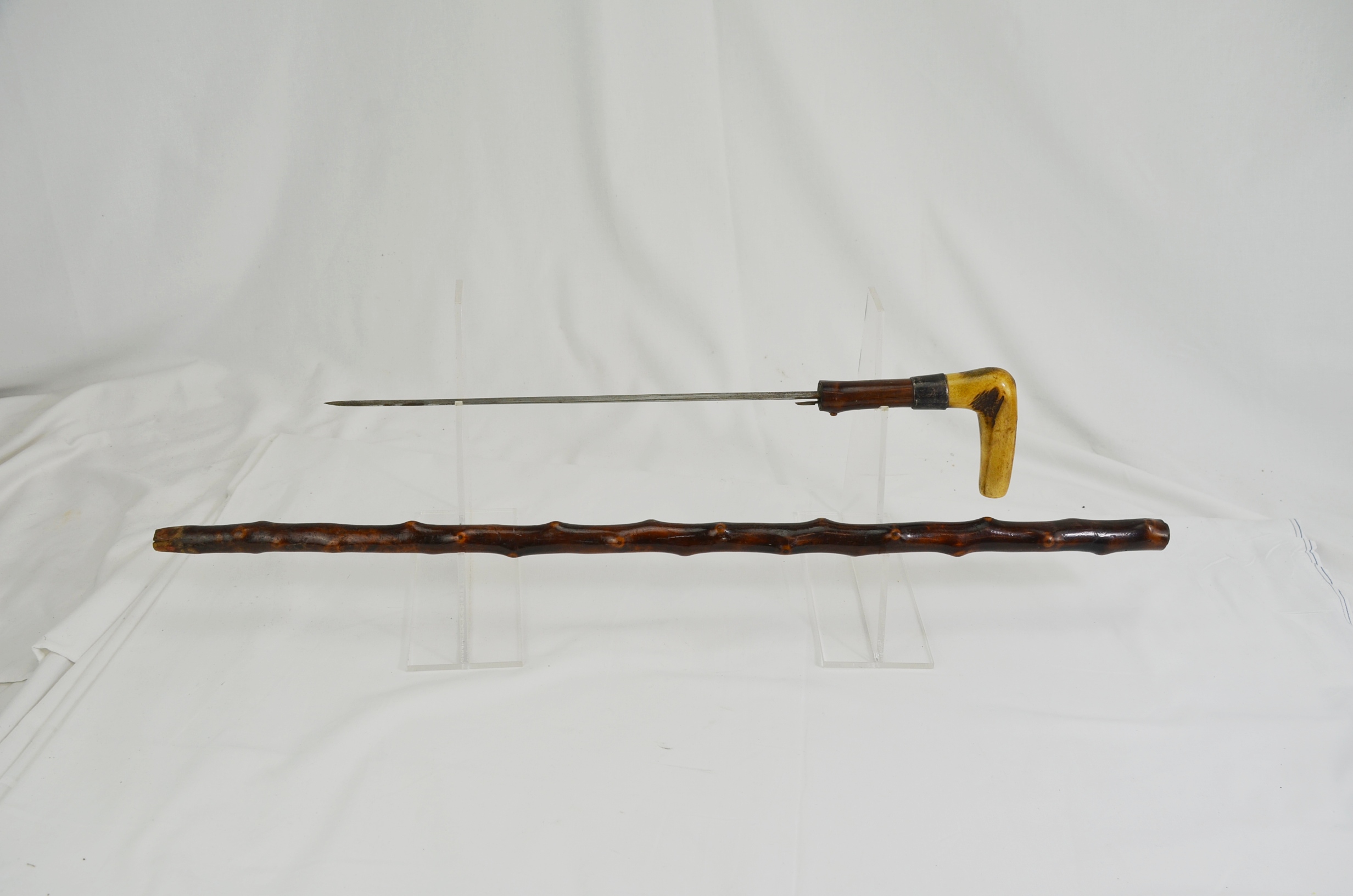 19th Century Antler Handle Short Sword Stick - Image 2
