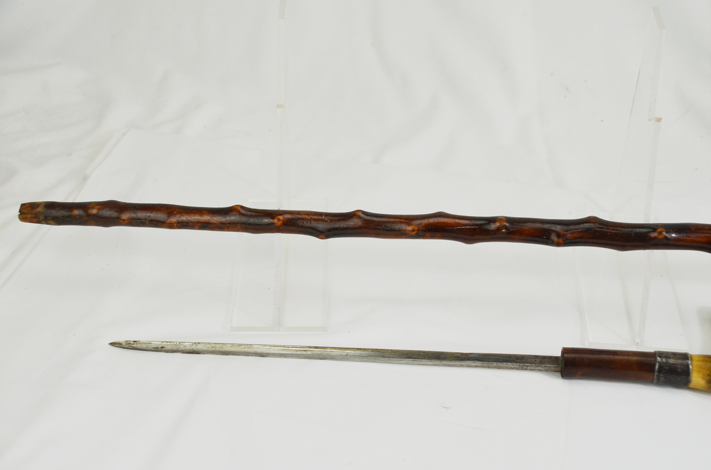 19th Century Antler Handle Short Sword Stick - Image 5