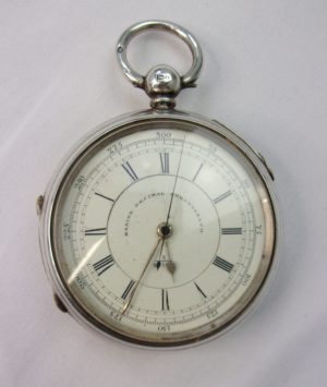 Chester 1881 Sterling Silver Marine Decimal Chronograph Pocket Watch