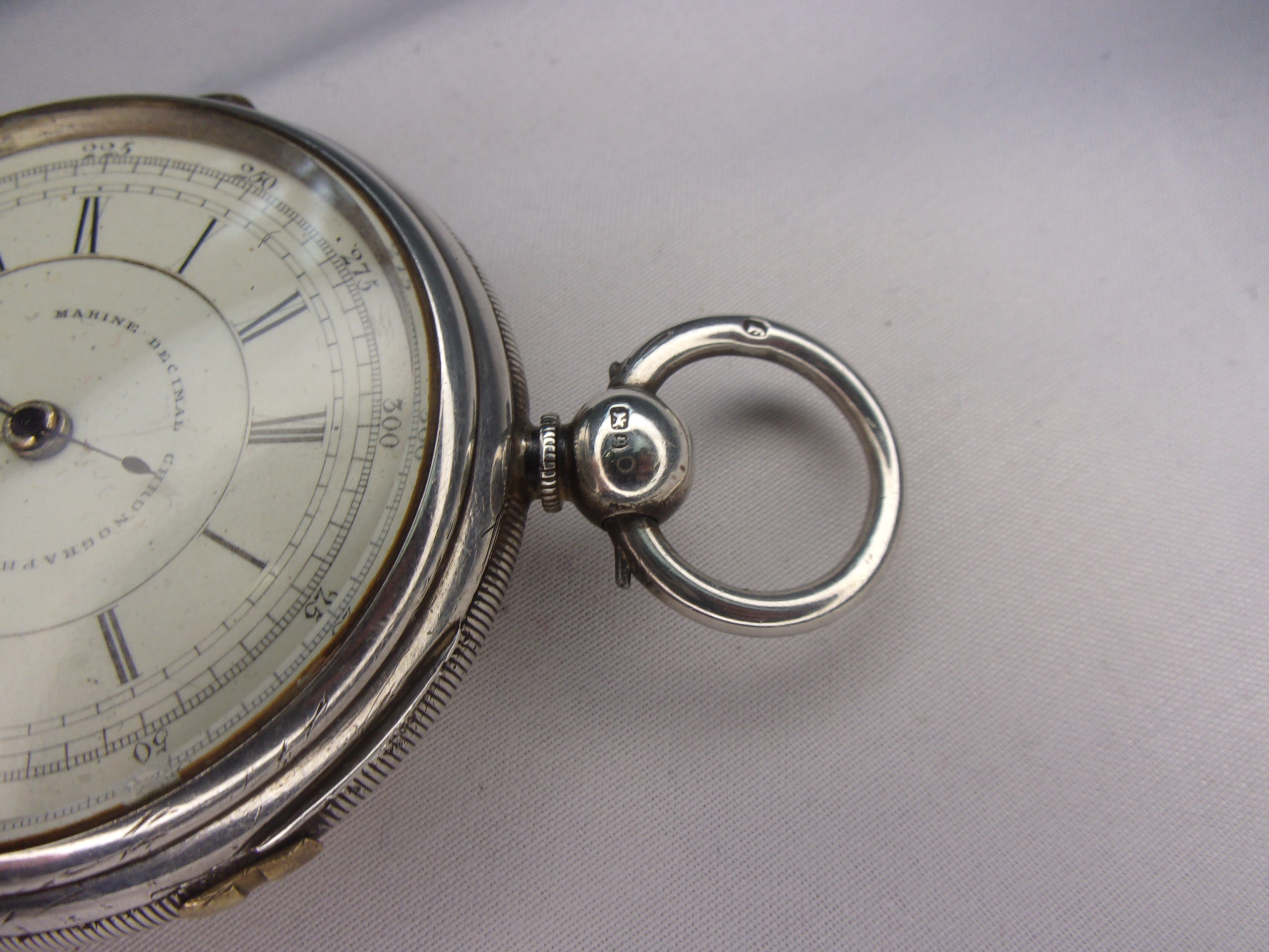 Chester 1881 Sterling Silver Marine Decimal Chronograph Pocket Watch - Image 7
