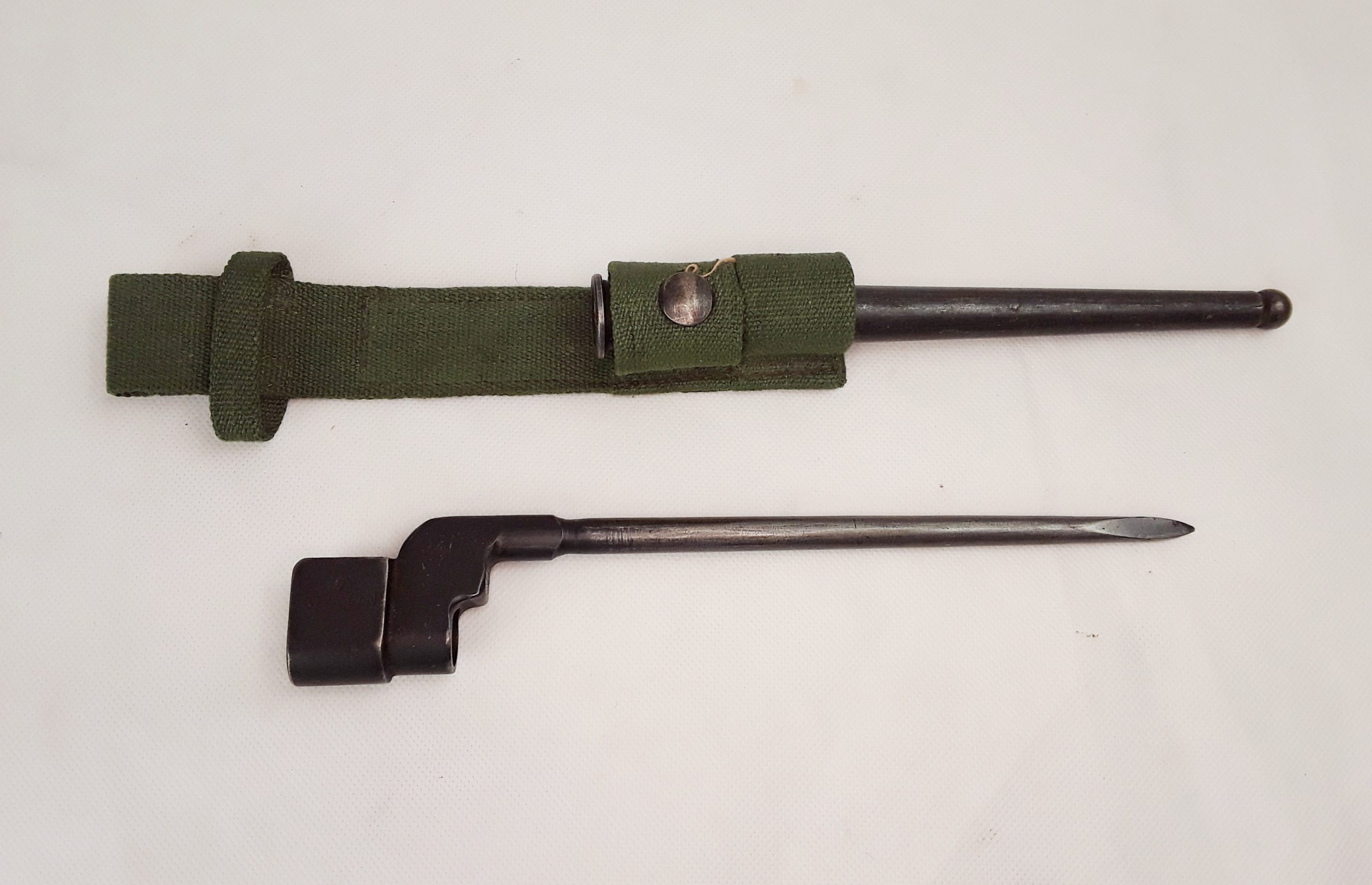 No 4 Lee Enfield No 4 Mk 2 Spike Bayonet, Scabbard And Its Webbing