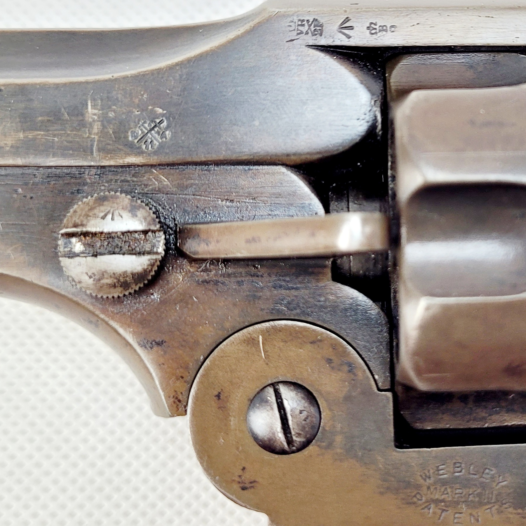 Pre-Boer War Webley Mark II Service Revolver with Holster, Ammo Pouch & .450 Ammo - Image 7