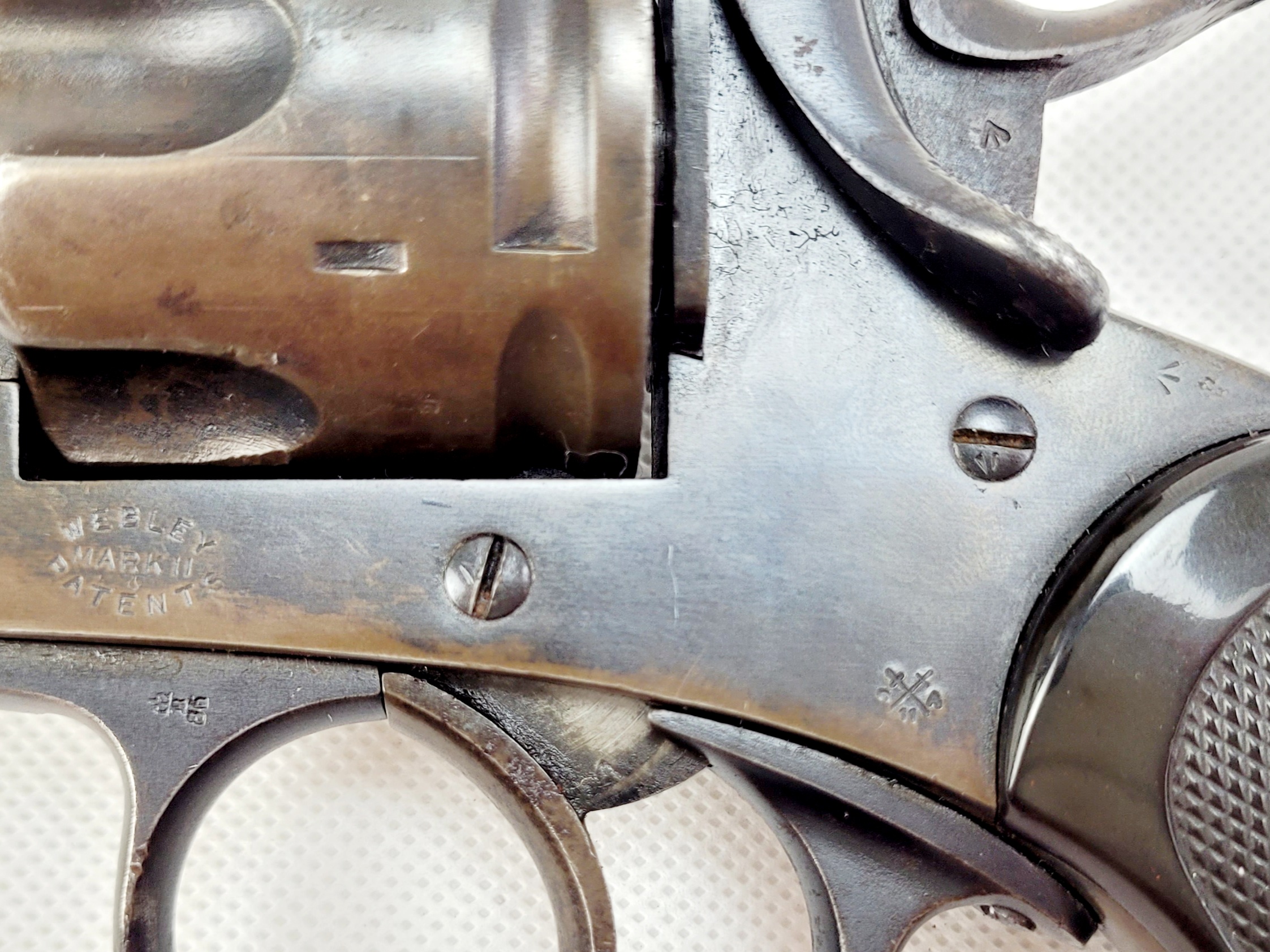 Pre-Boer War Webley Mark II Service Revolver with Holster, Ammo Pouch & .450 Ammo - Image 6