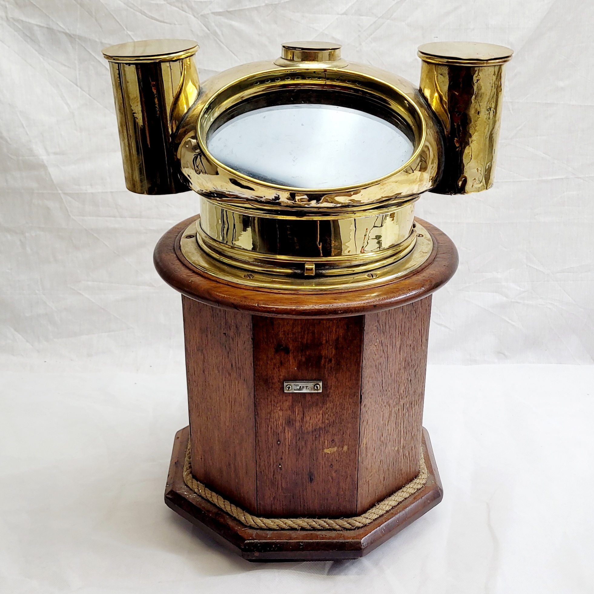 Victorian Brass And Oak Binnacle With Compass Card By Cooke