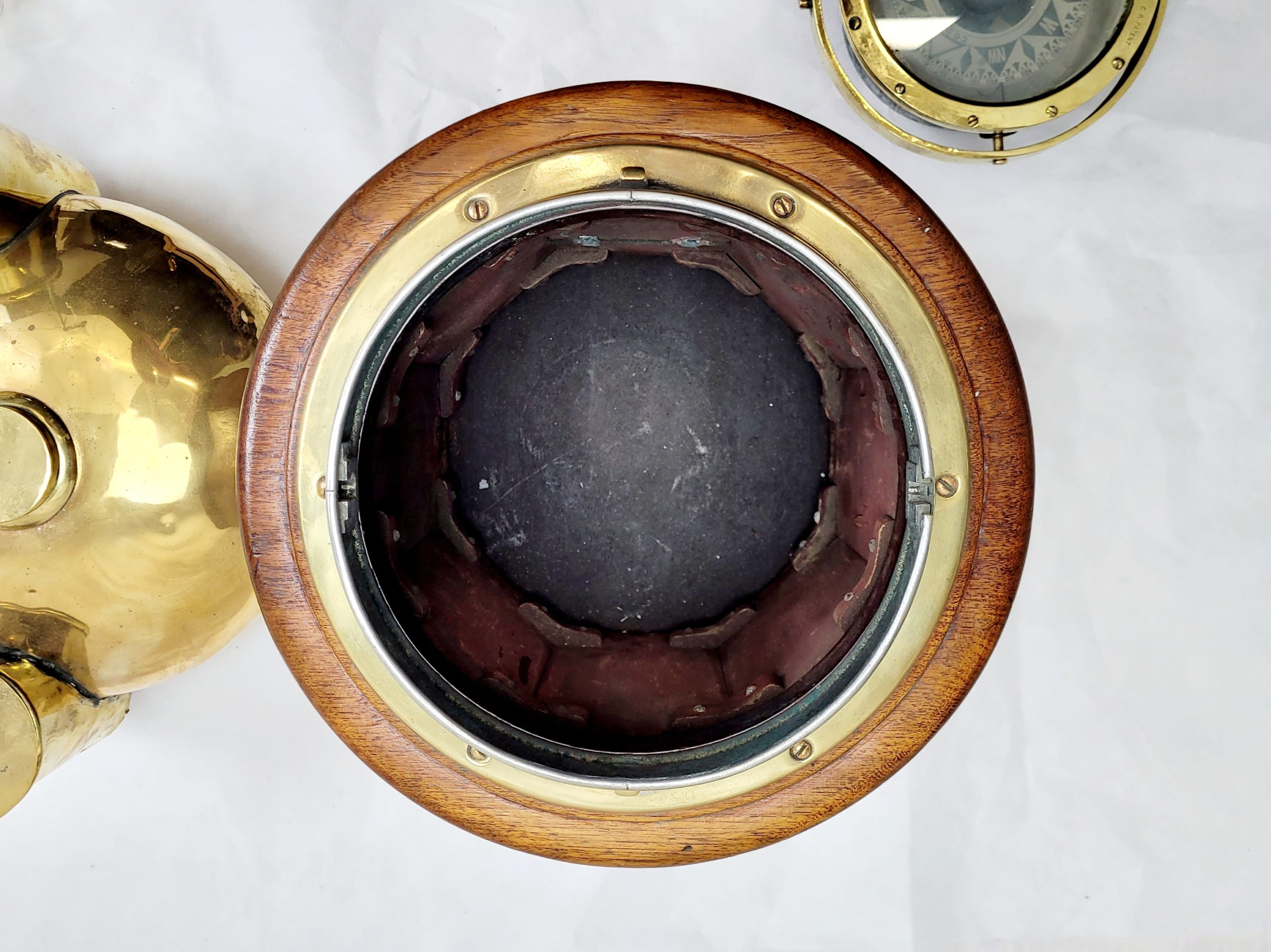 Victorian Brass And Oak Binnacle With Compass Card By Cooke - Image 7