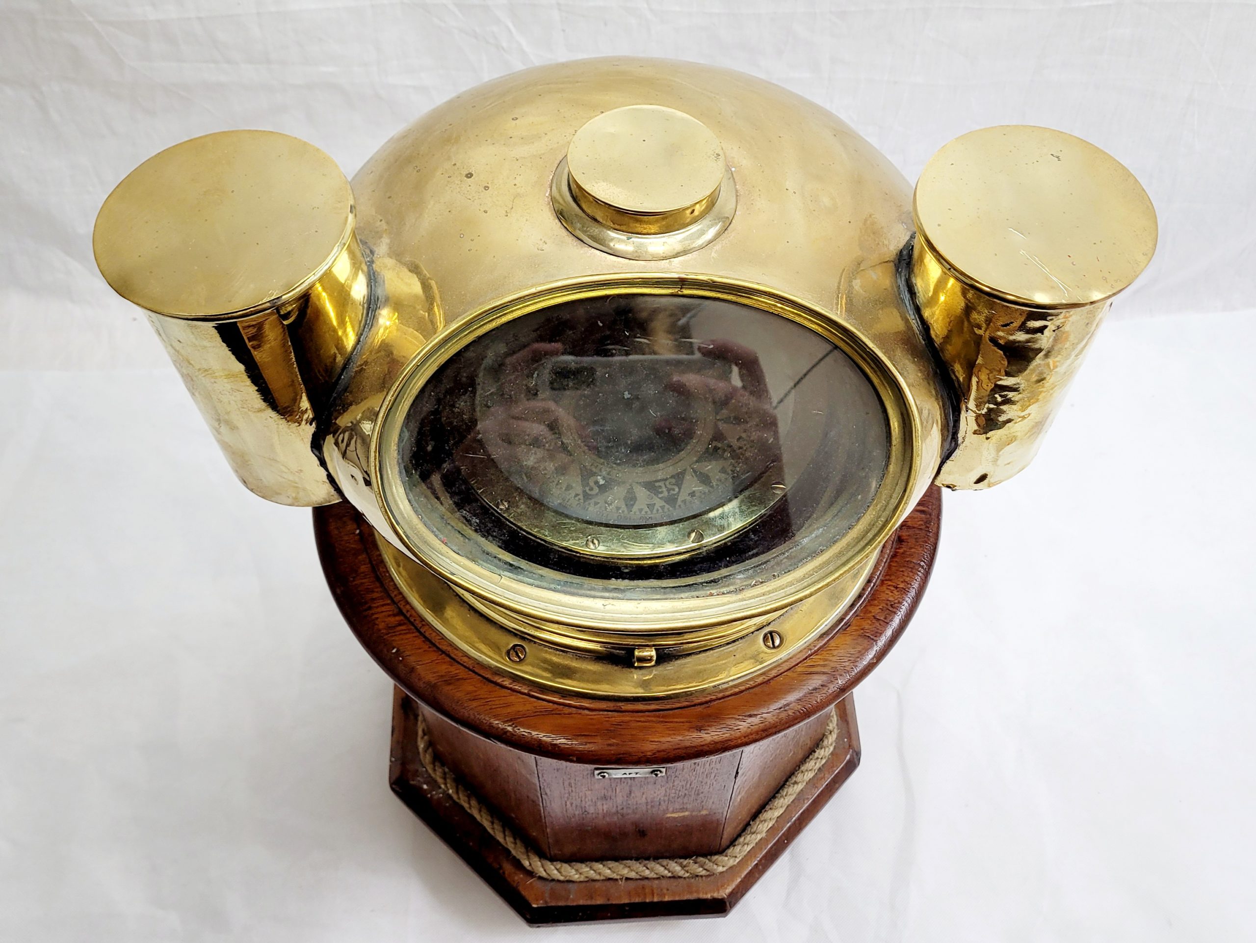 Victorian Brass And Oak Binnacle With Compass Card By Cooke - Image 11