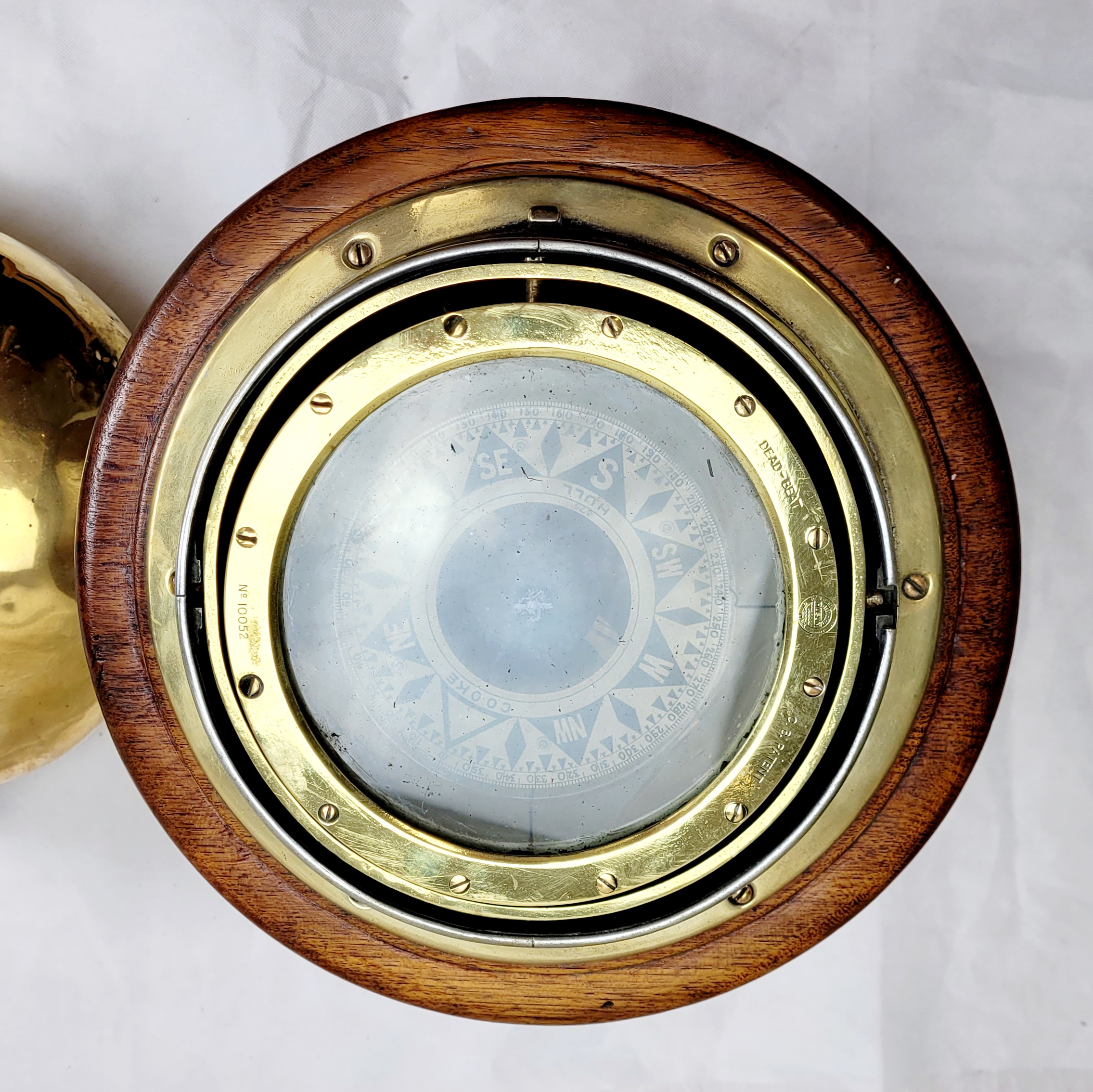 Victorian Brass And Oak Binnacle With Compass Card By Cooke - Image 10