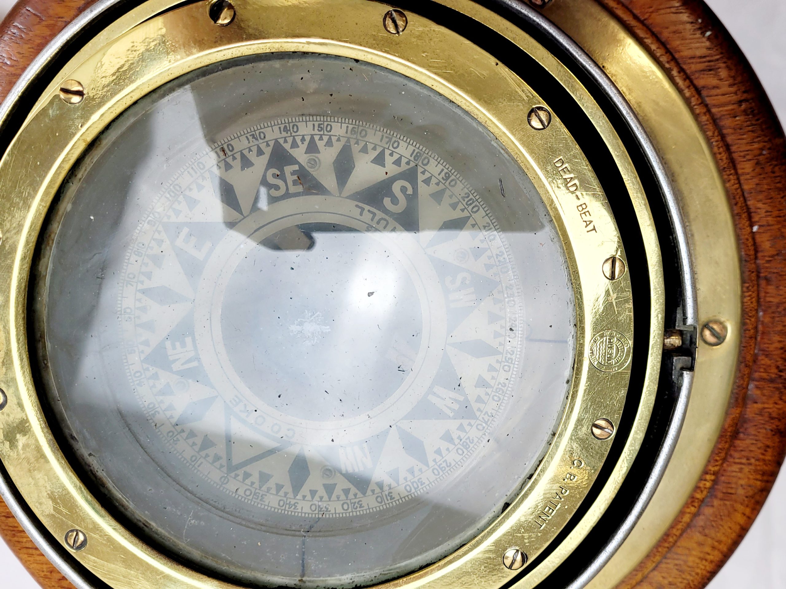 Victorian Brass And Oak Binnacle With Compass Card By Cooke - Image 9