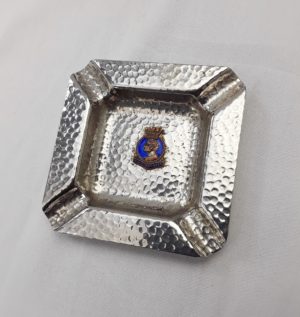 WW1 Battleship HMS Revenge Enamel And Silver Plate Ashtray