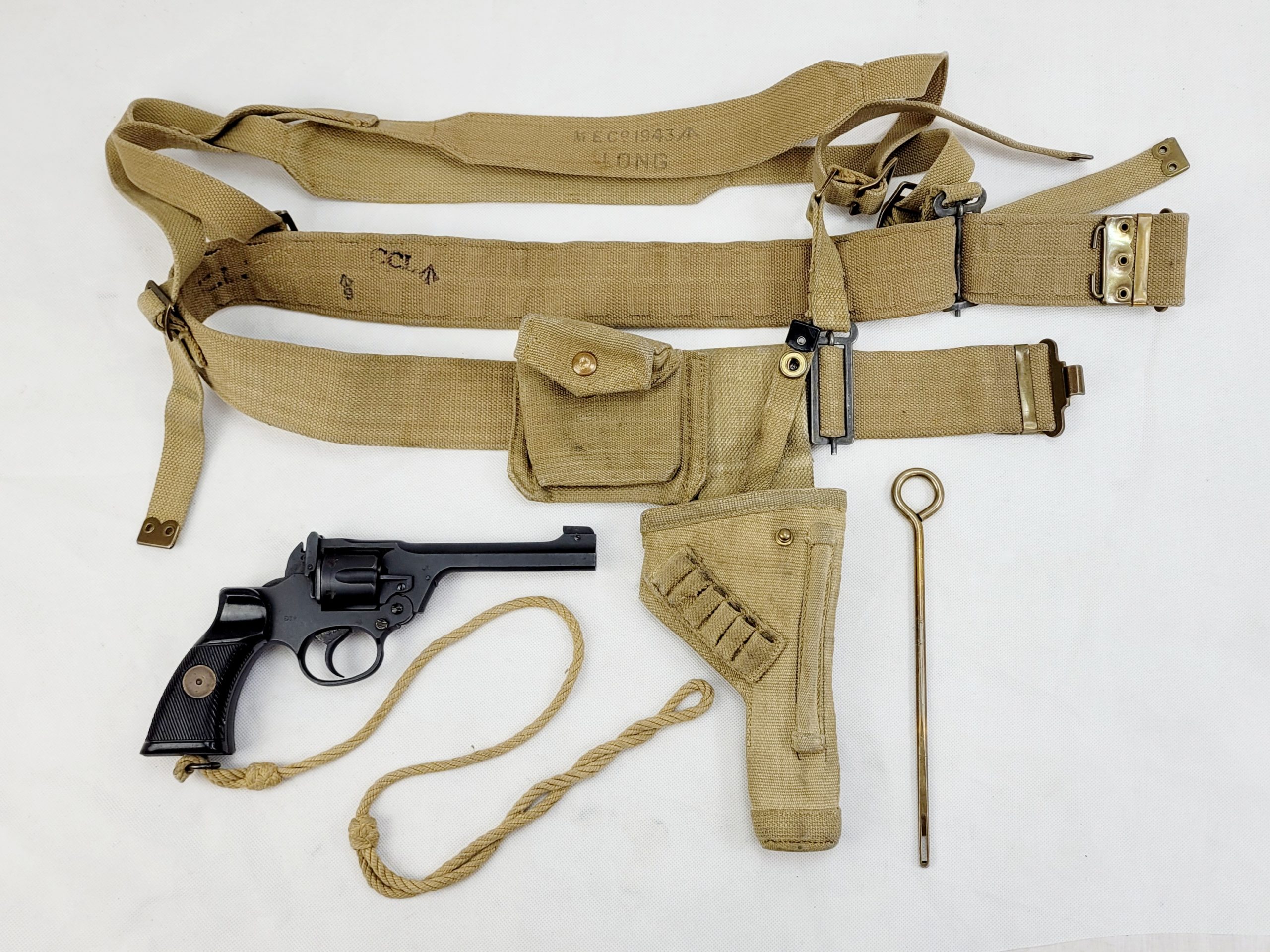 WW2 1941 Dated Enfield No2 Mk1* .38 Tankers Revolver with Original Webbing