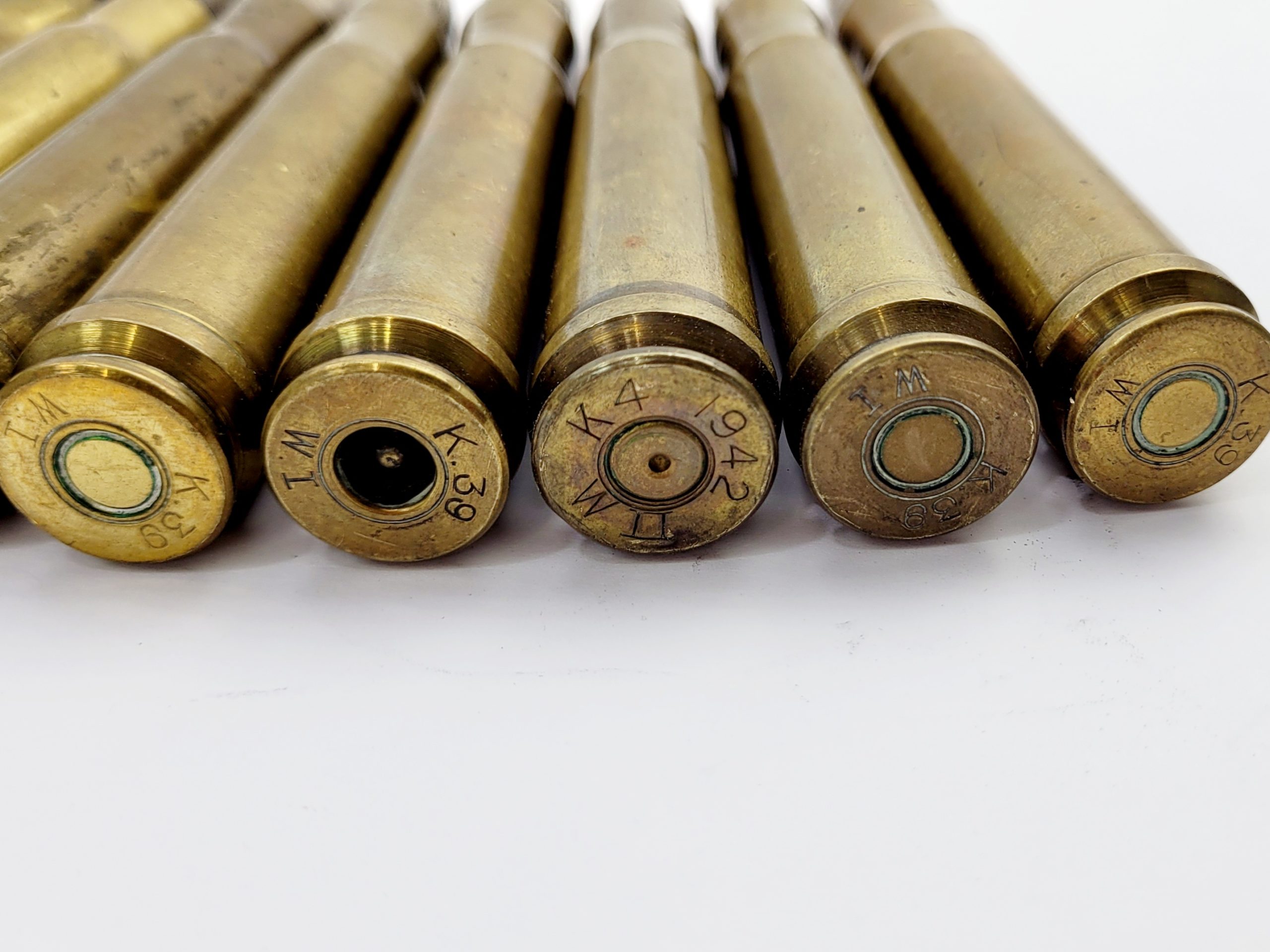 WW2 Era Two Clips of Five Anti Tank Rifle Rounds .55 Boys with Original Pouch and Spare Stripper Clip - Image 6