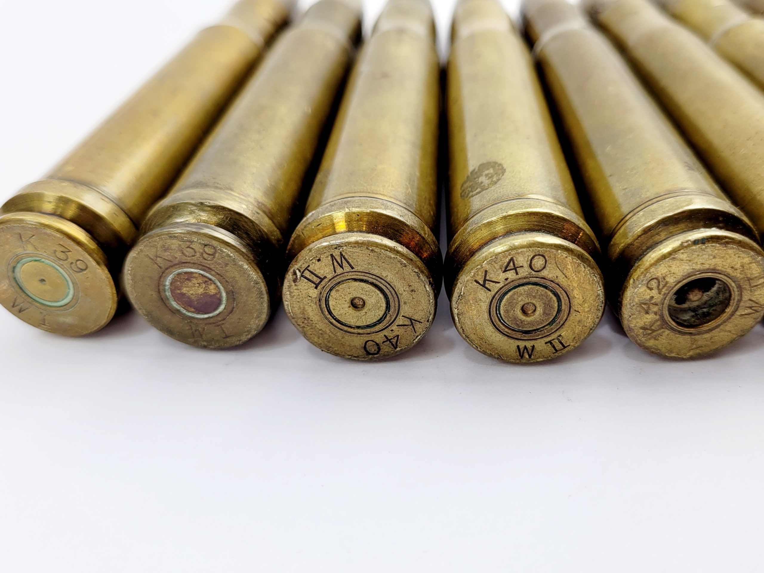 WW2 Era Two Clips of Five Anti Tank Rifle Rounds .55 Boys with Original Pouch and Spare Stripper Clip - Image 5