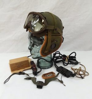 Rare And Unissued Complete Set Of Rawlings WW2 M1938 USA Tankers Helmet With Microphones