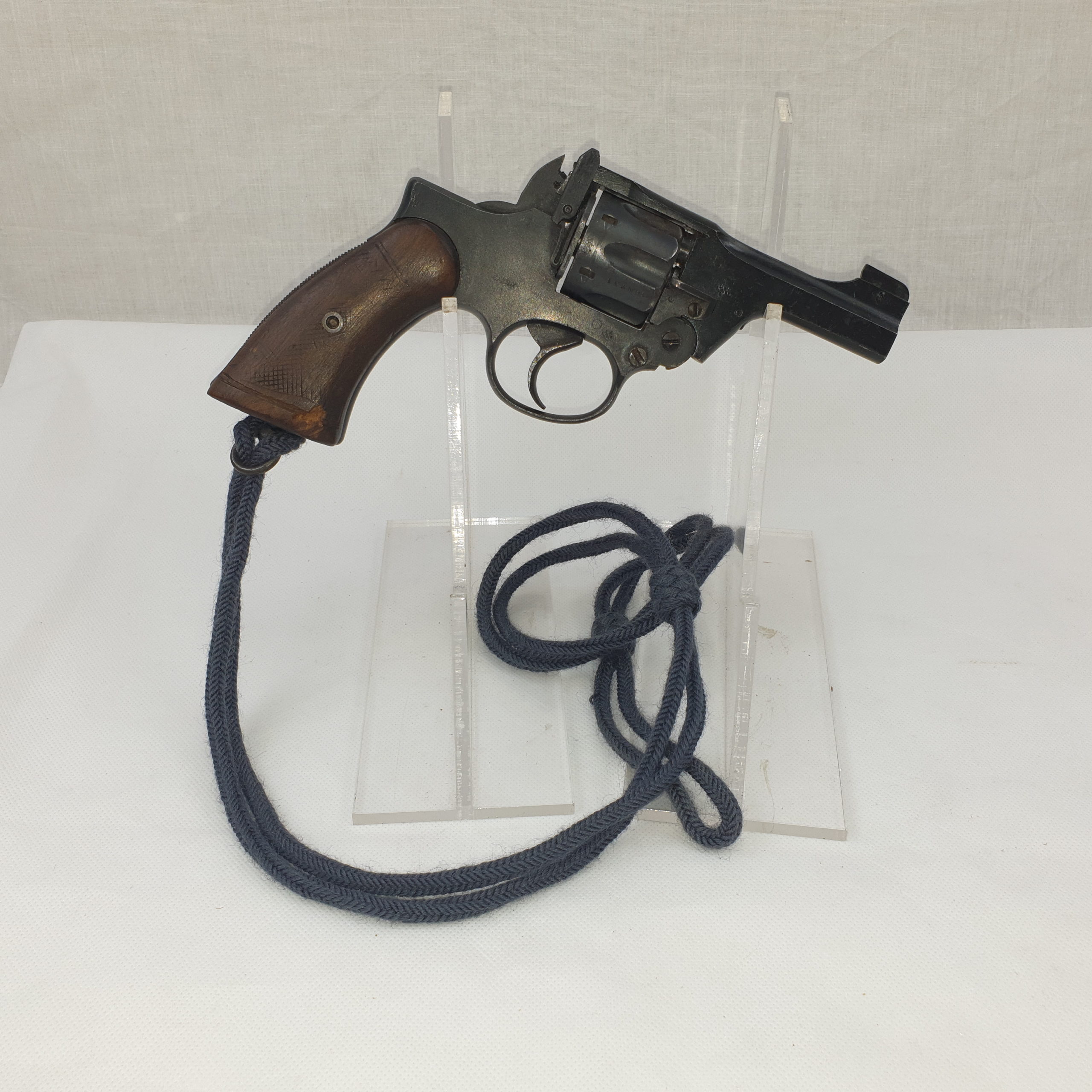 WW2 RAF Webley Conversion Revolver and Lanyard - Deactivated