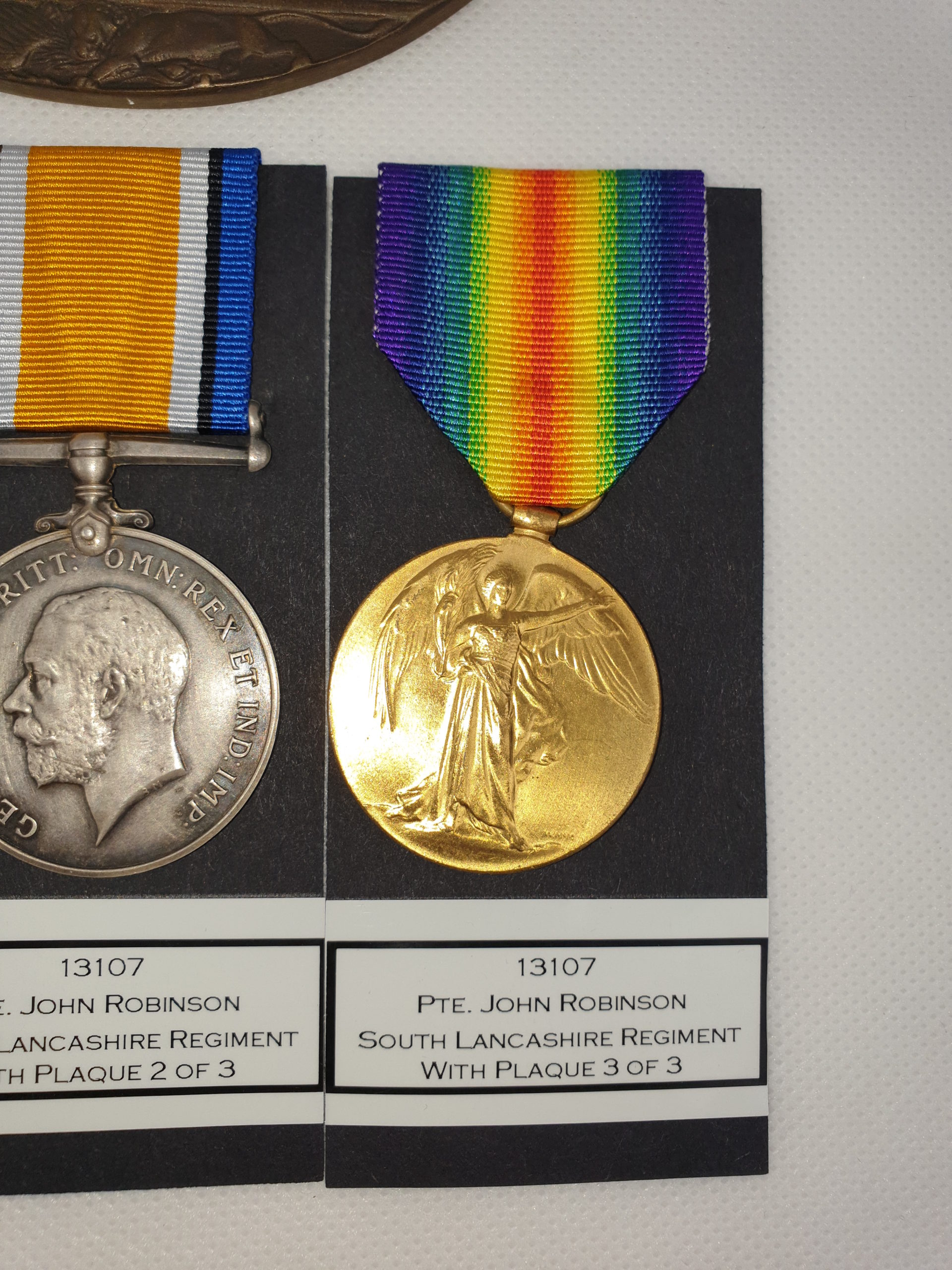 WW1 13107 Pte John Robinson South Lancashire Reg Casualty Trio & Death Penny - Image 4