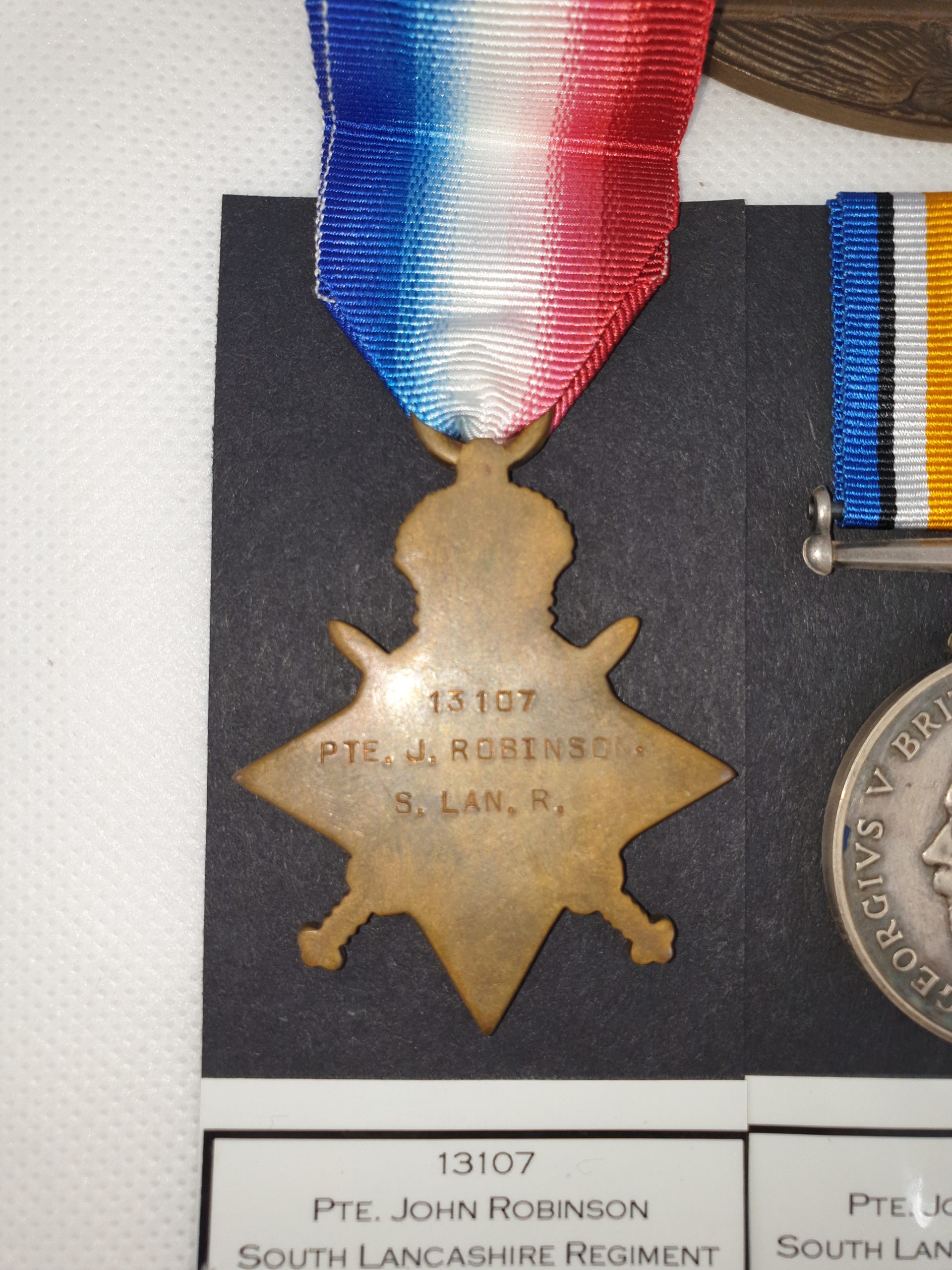 WW1 13107 Pte John Robinson South Lancashire Reg Casualty Trio & Death Penny - Image 5