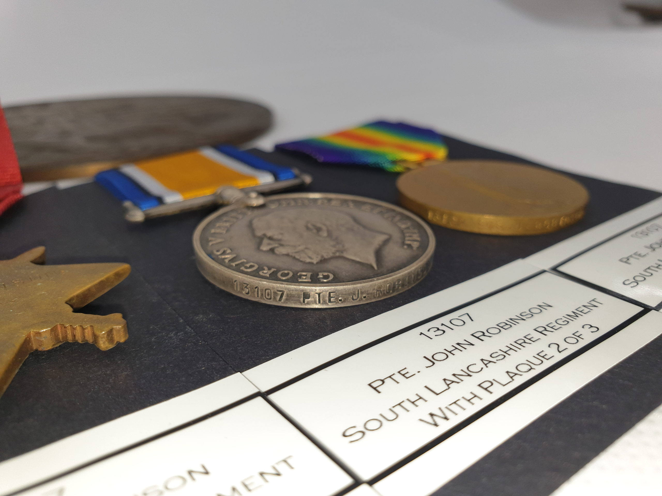 WW1 13107 Pte John Robinson South Lancashire Reg Casualty Trio & Death Penny - Image 9